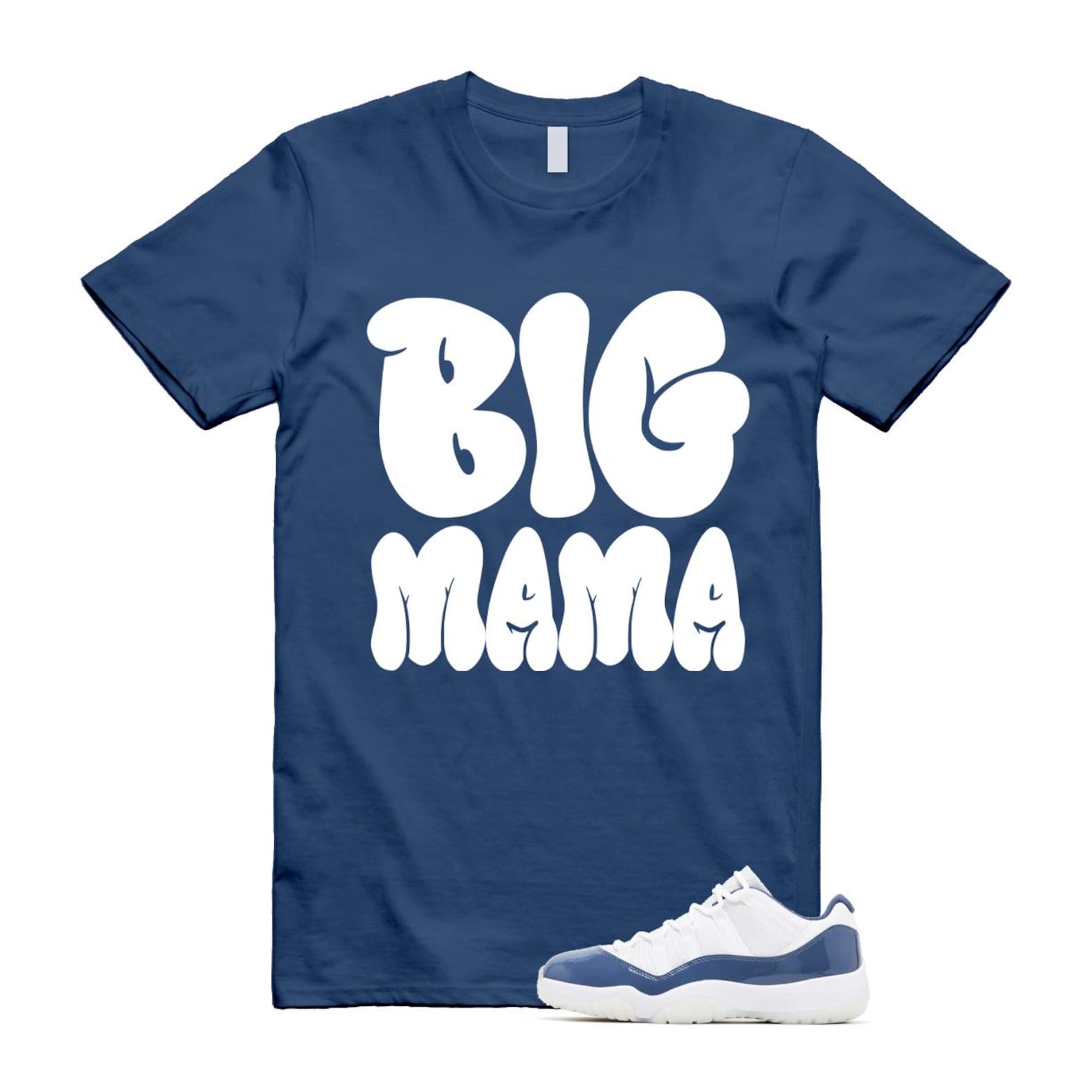 11 Diffused Blue White Midnight Navy Football Grey Retro Low T Shirt Match MAMA T-Shirt, Sneaker Match Tee