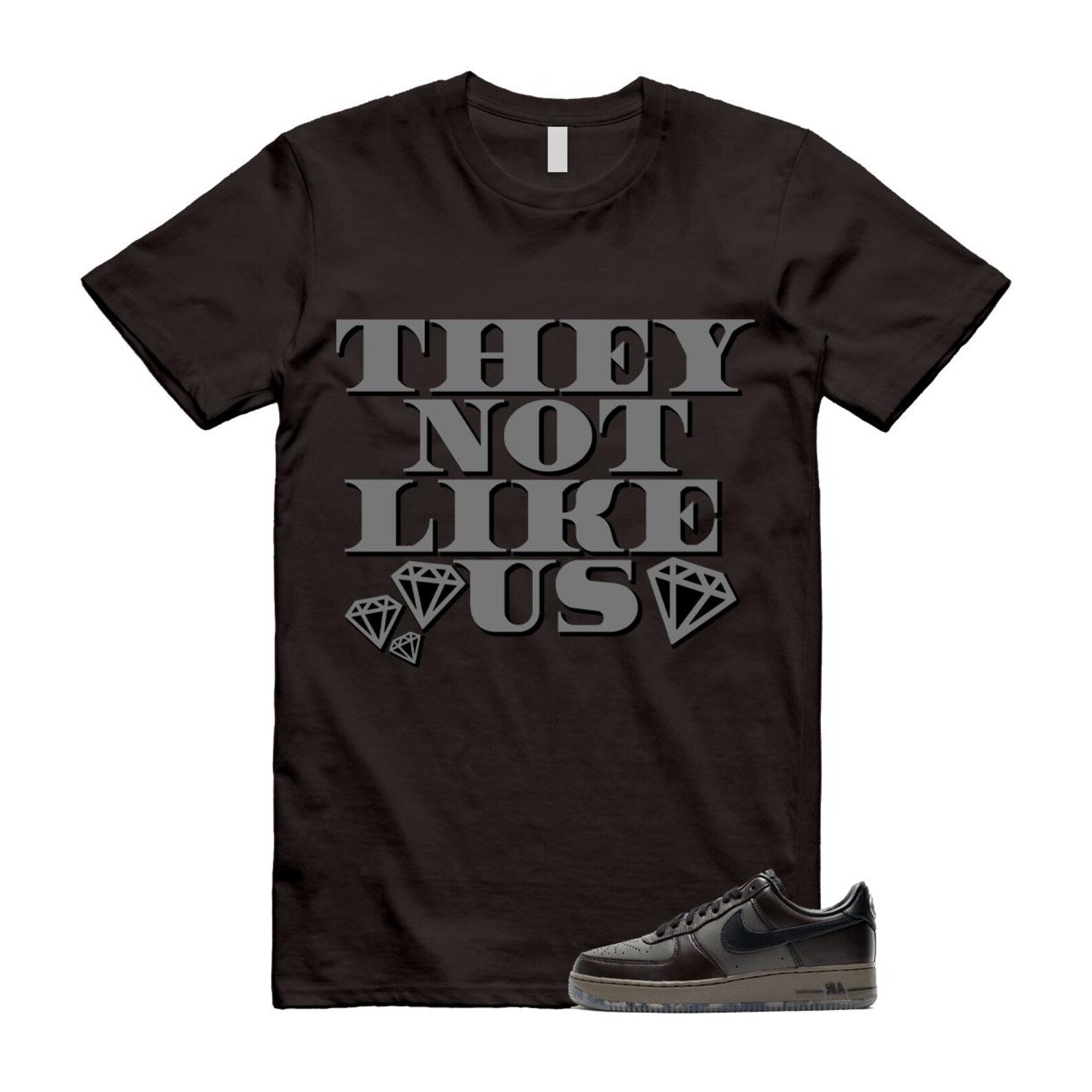 Air Force 1 Paris Black Tea Petra Brown Low T Shirt Match US2 T-Shirt, Sneaker Match Tee