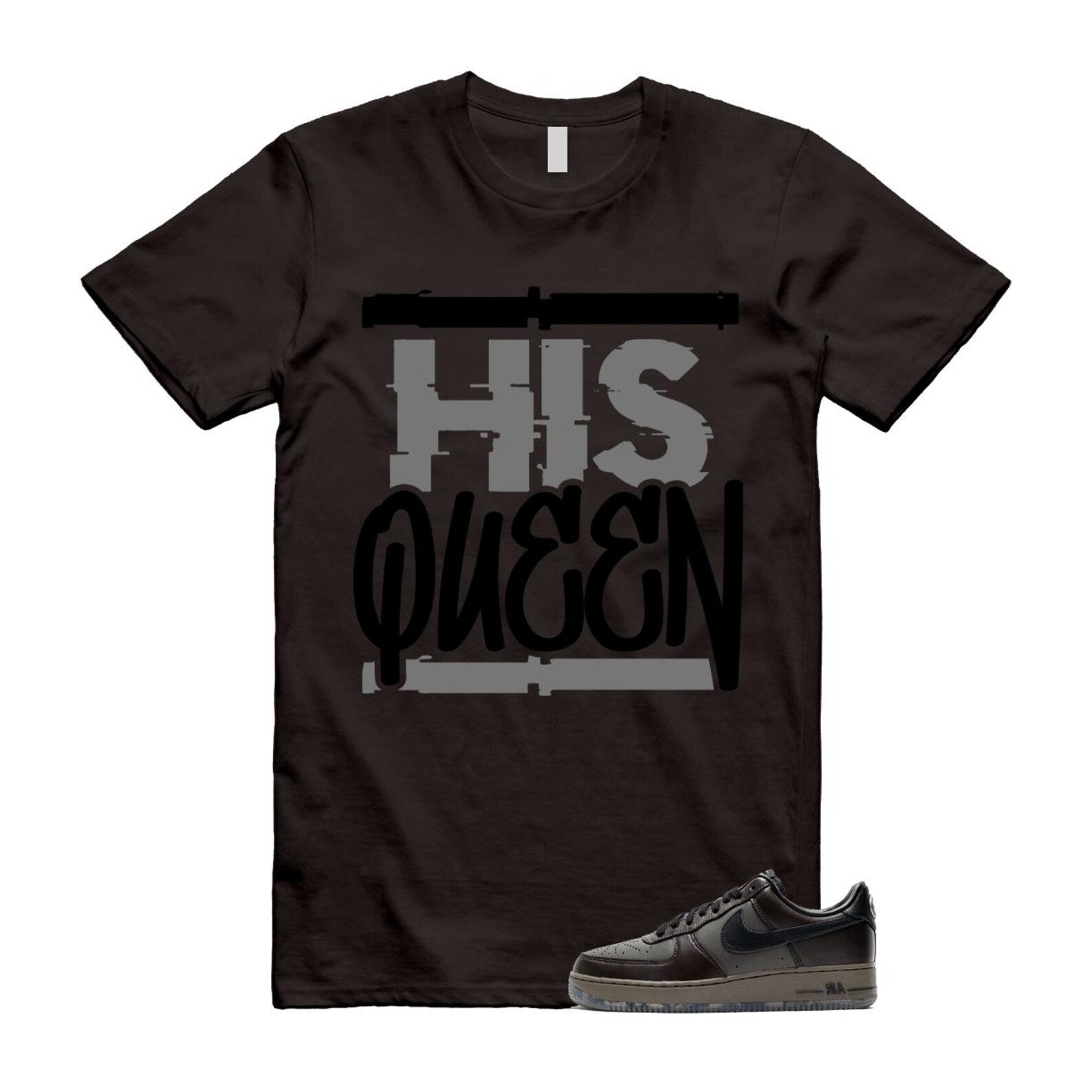 Air Force 1 Paris Black Tea Petra Brown Low T Shirt Match HQ T-Shirt, Sneaker Match Tee