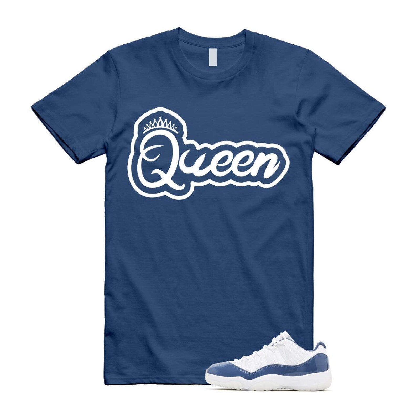 11 Diffused Blue White Midnight Navy Football Grey Retro Low T Shirt Match Q2 T-Shirt, Sneaker Match Tee