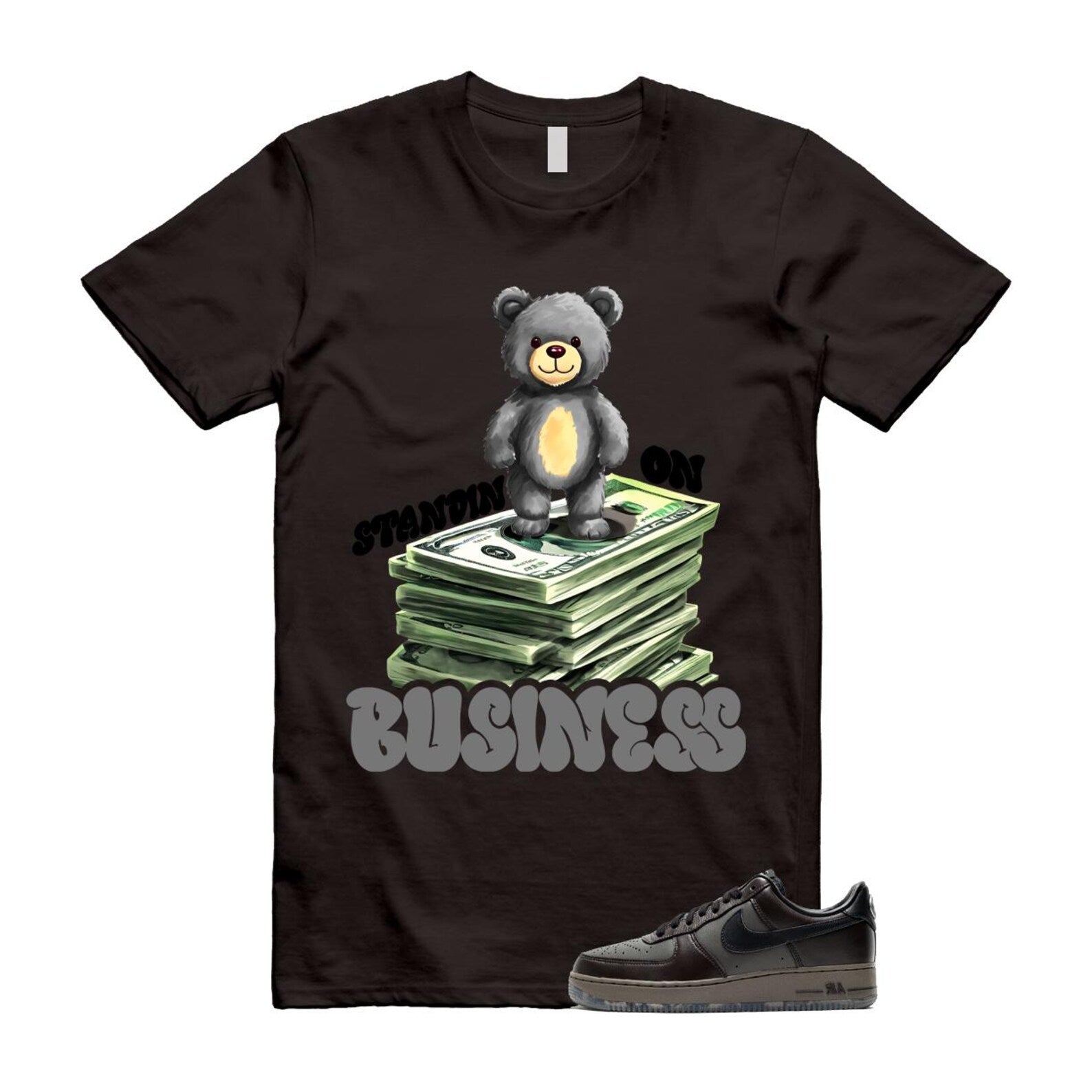 Air Force 1 Paris Black Tea Petra Brown Low T Shirt Match SB2 T-Shirt, Sneaker Match Tee