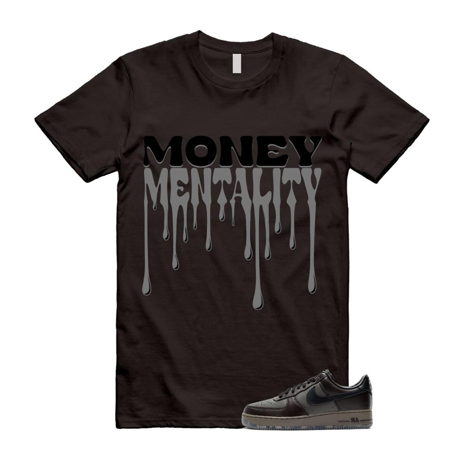 Air Force 1 Paris Black Tea Petra Brown Low T Shirt Match MENTALITY T-Shirt, Sneaker Match Tee
