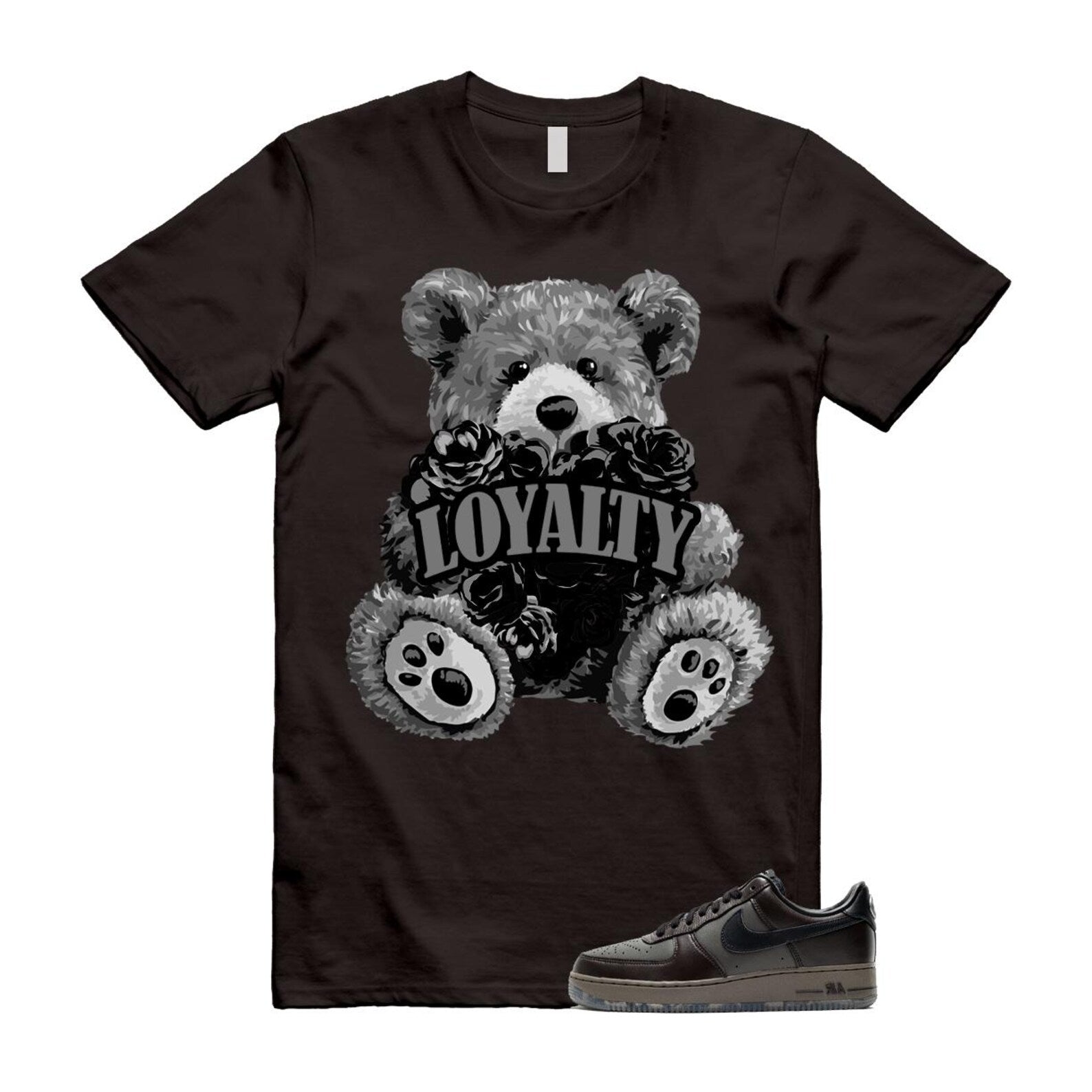 Air Force 1 Paris Black Tea Petra Brown Low T Shirt Match LYLTY T-Shirt, Sneaker Match Tee