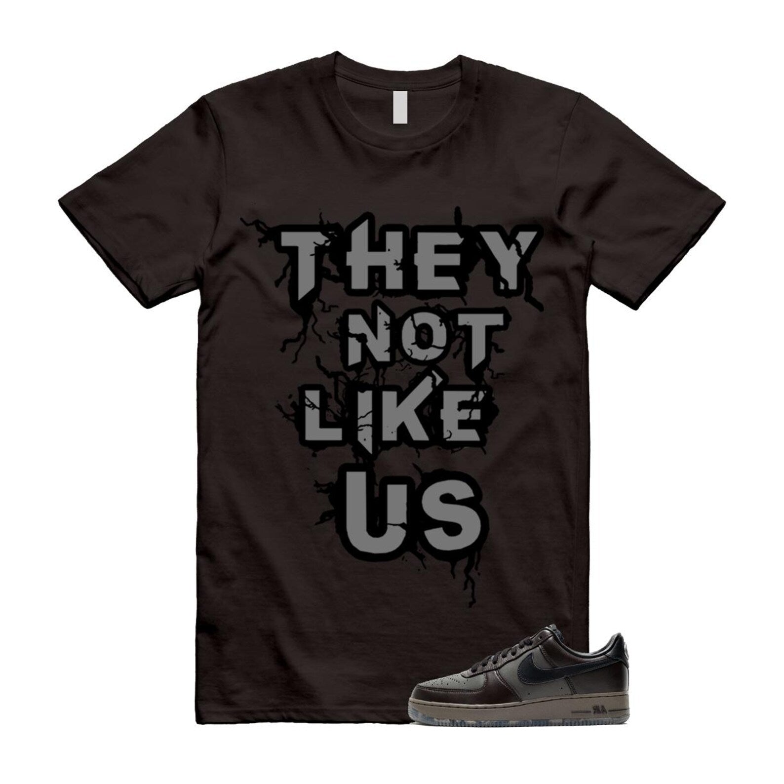 Air Force 1 Paris Black Tea Petra Brown Low T Shirt Match US T-Shirt, Sneaker Match Tee