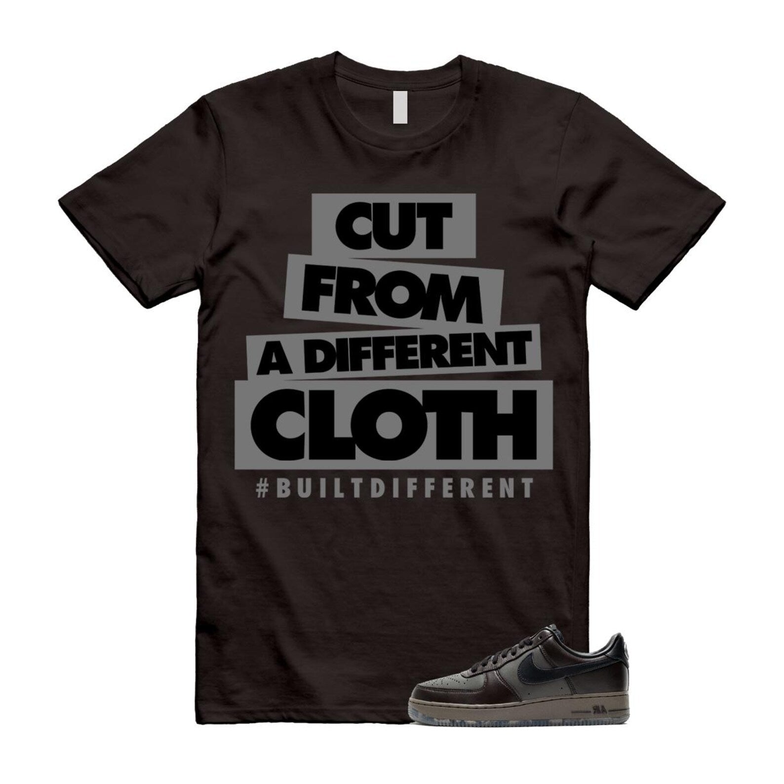 Air Force 1 Paris Black Tea Petra Brown Low T Shirt Match CLOTH T-Shirt, Sneaker Match Tee