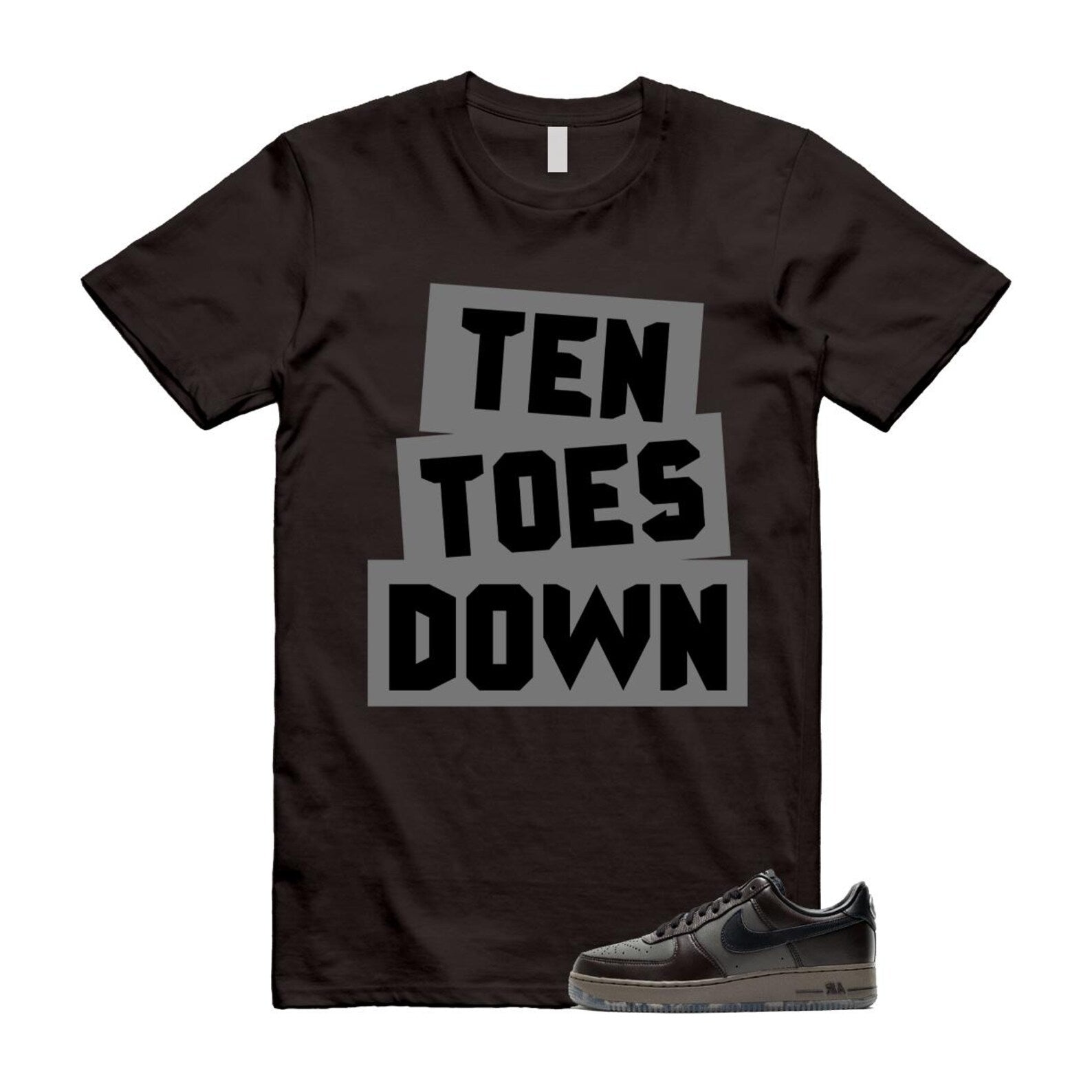 Air Force 1 Paris Black Tea Petra Brown Low T Shirt Match TTD T-Shirt, Sneaker Match Tee