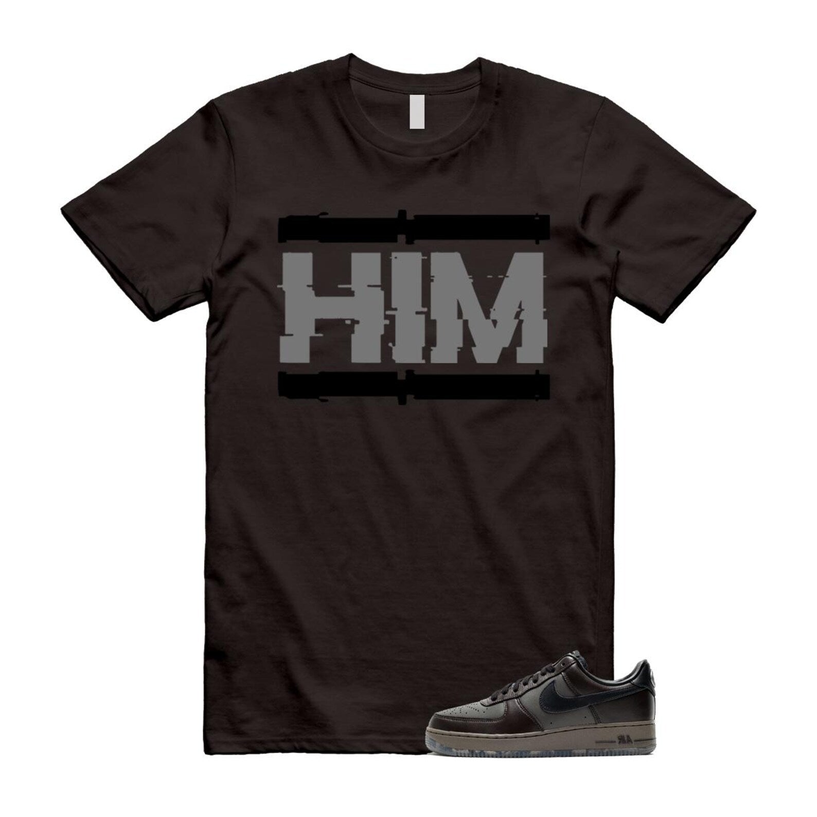 Air Force 1 Paris Black Tea Petra Brown Low T Shirt Match HIM T-Shirt, Sneaker Match Tee