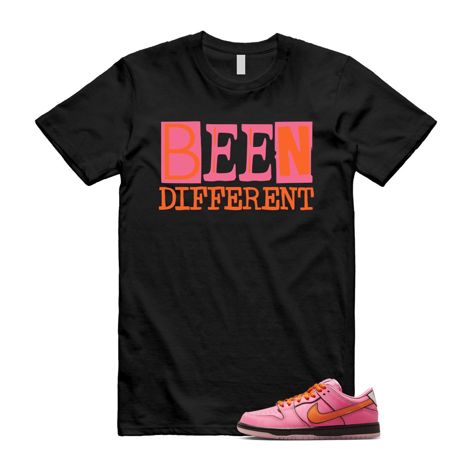 Dunk Blossom The Power Girls Lotus Pink Digital Medium Soft Black T Shirt Match BEEN T-Shirt, Sneaker Match Tee