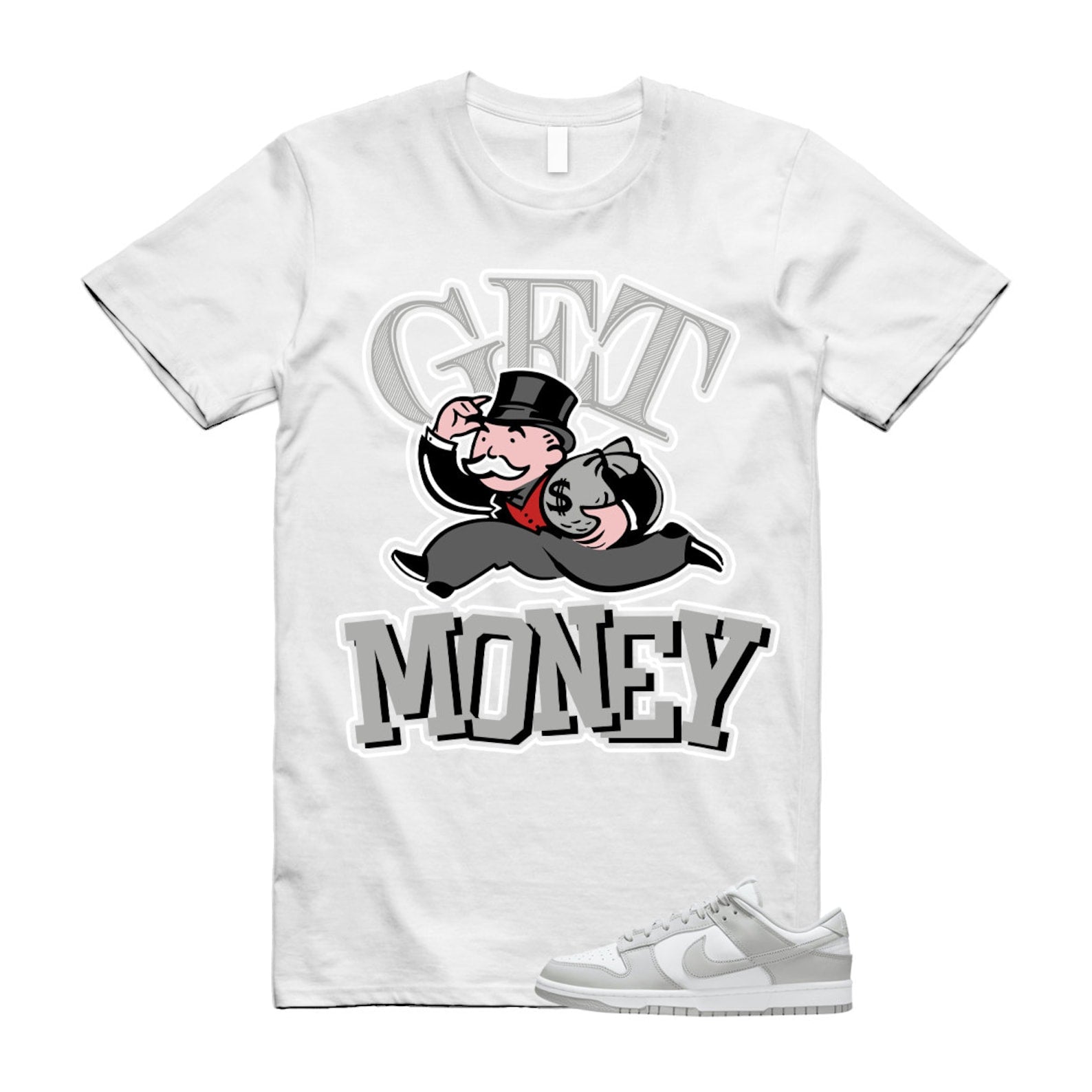GM T Shirt to match N Dunk Low Grey Fog White T-Shirt, Sneaker Match Tee