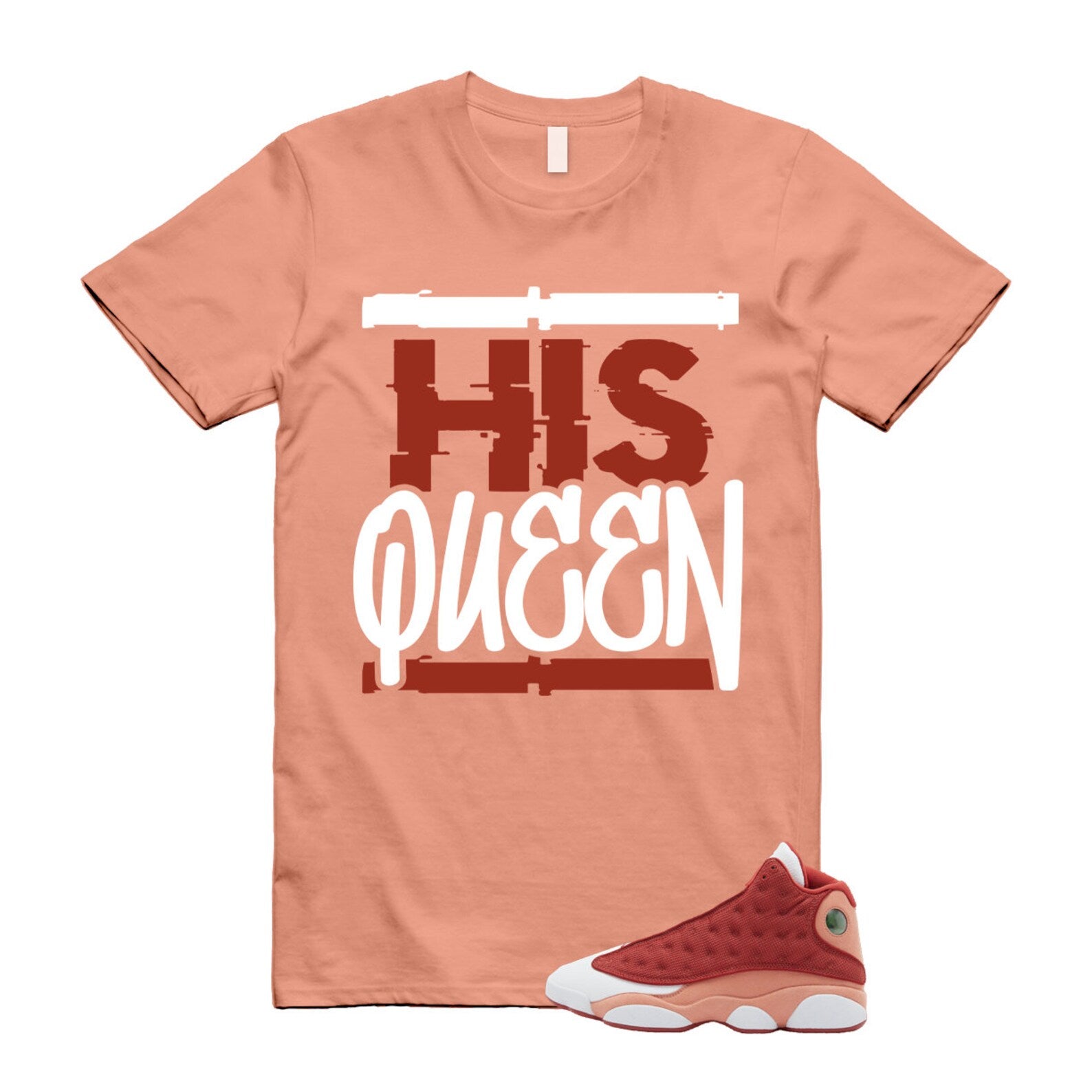 13 Dune Red Terra Blush White T Shirt Match HQ T-Shirt, Sneaker Match Tee