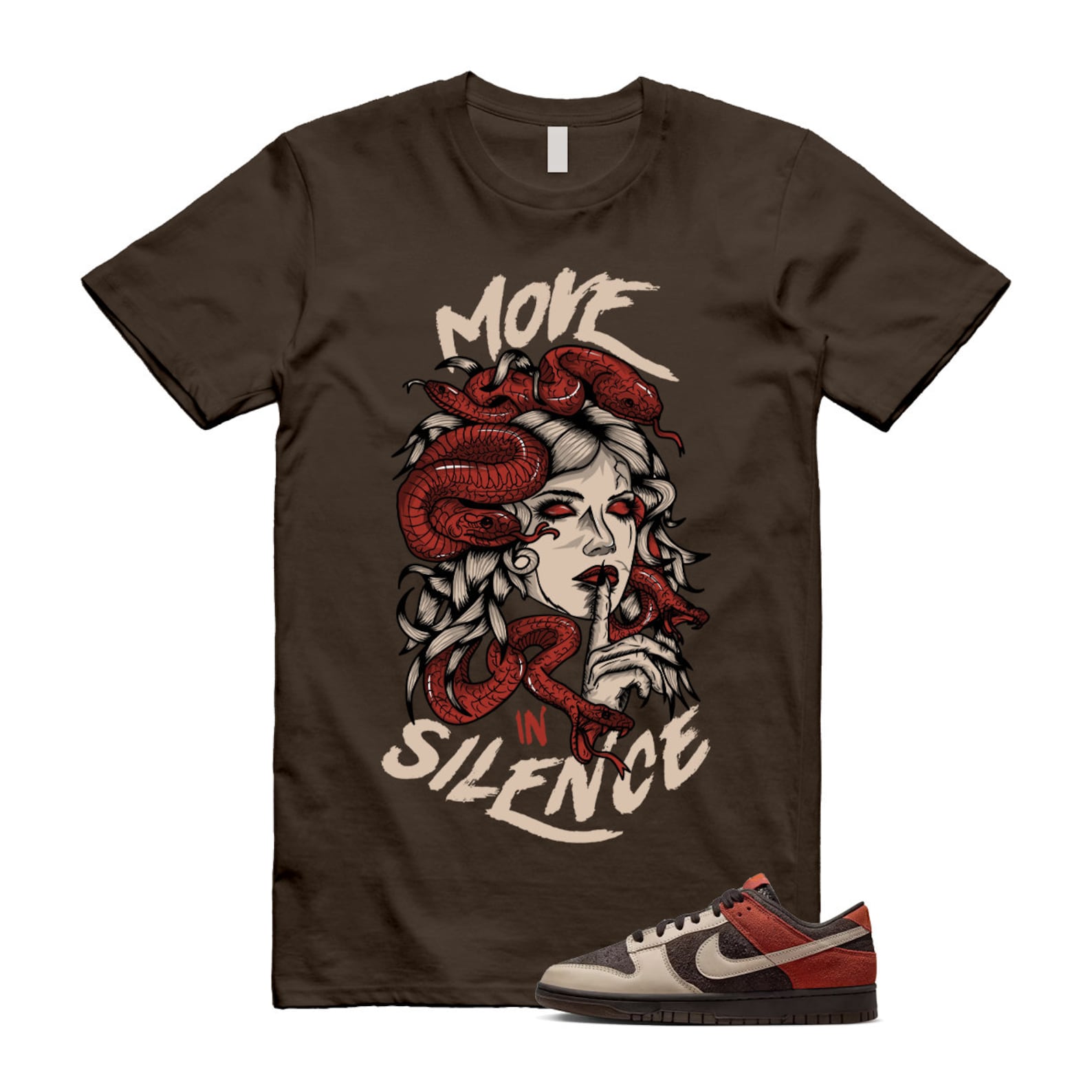 Dunk Red Panda Velvet Brown Sanddrift Rugged Orange Low T Shirt Match MIS T-Shirt, Sneaker Match Tee