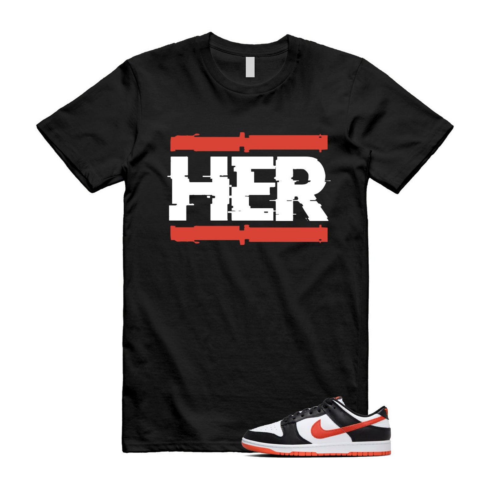 Dunk Dragon Red Black White Low Retro T Shirt Match HER T-Shirt, Sneaker Match Tee