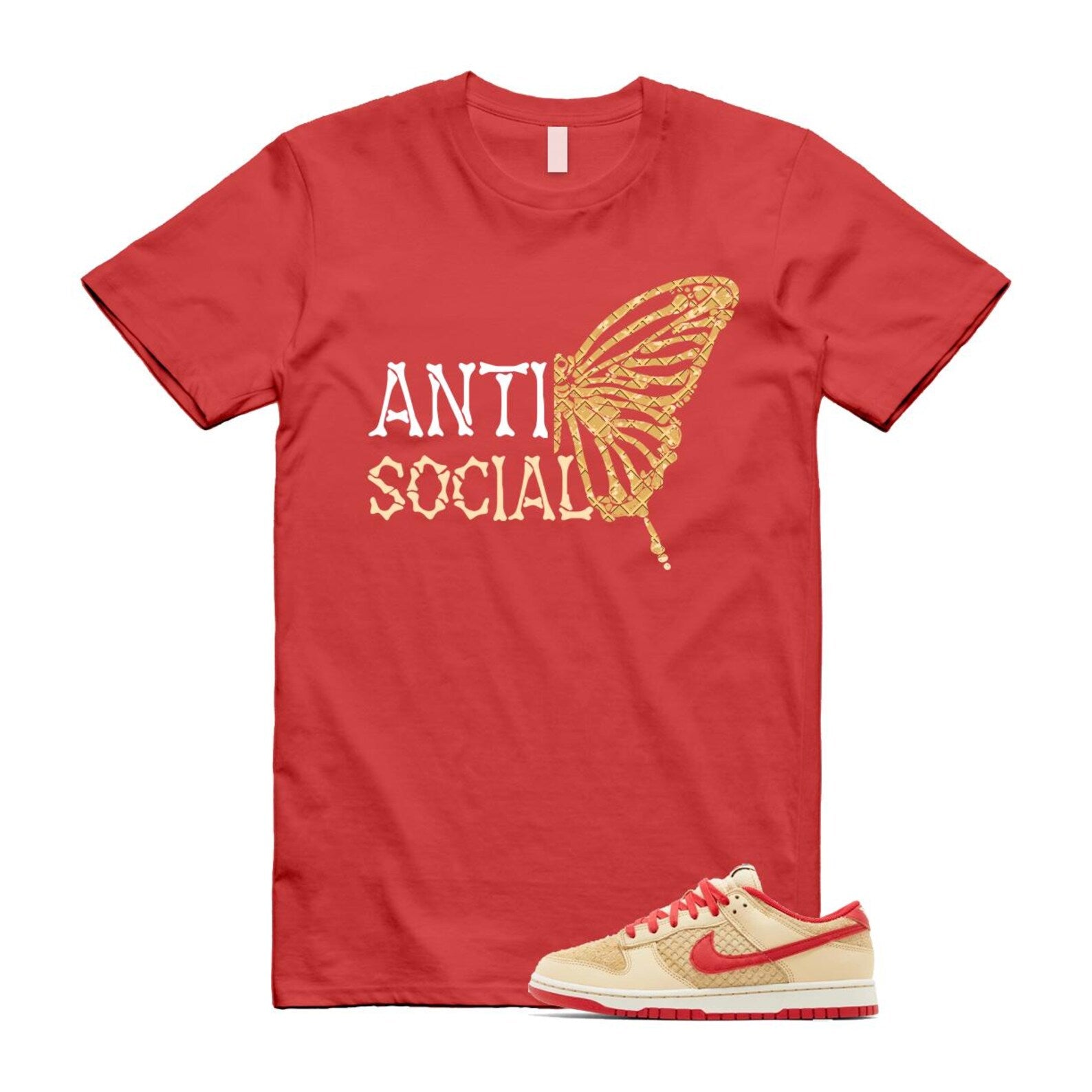 Dunk Strawberry Waffle Pale Vanilla University Red Sail Wheat Low Retro SE T Shirt Match ASB T-Shirt, Sneaker Match Tee