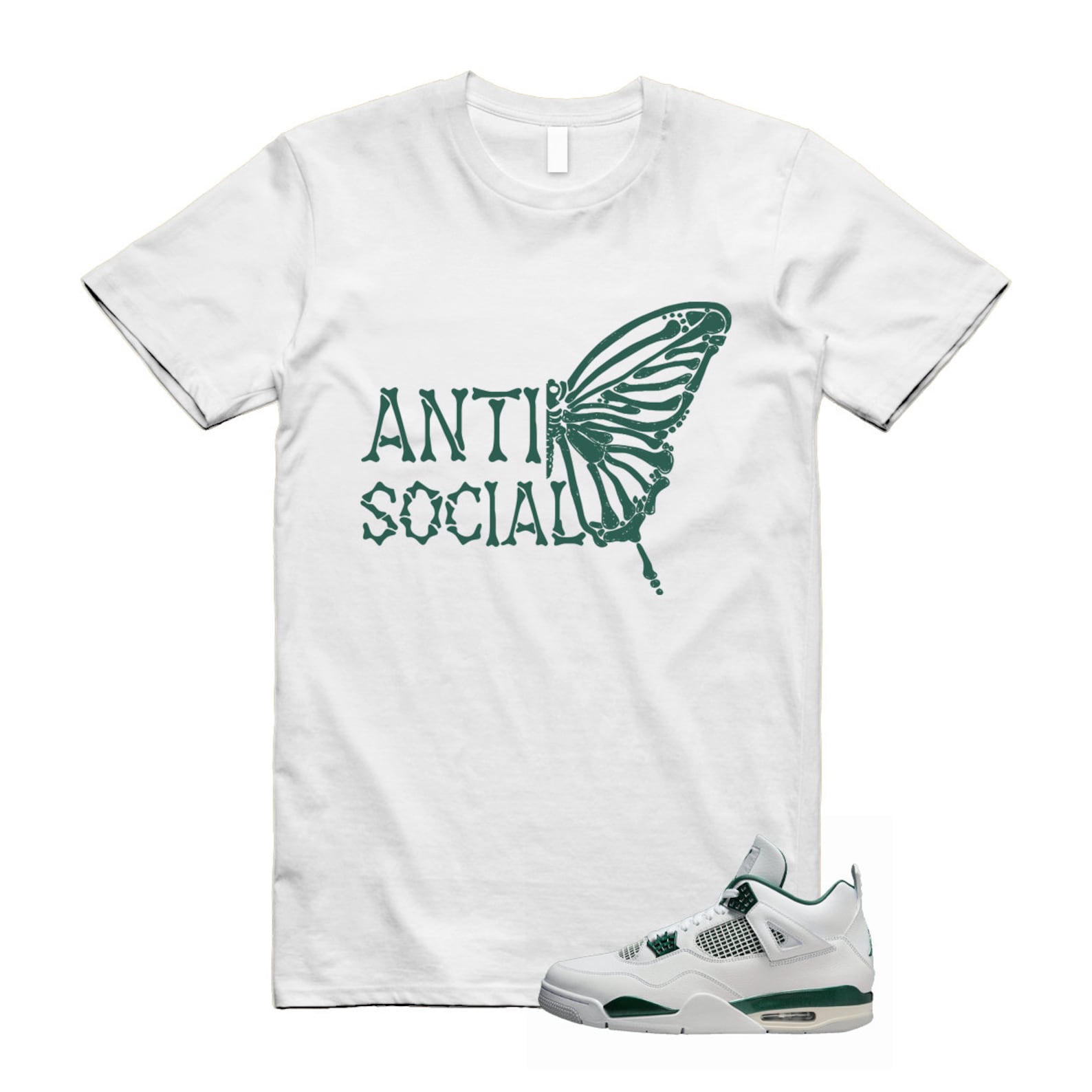 4 Oxidized Green White Neutral Grey T Shirt Match ASB T-Shirt, Sneaker Match Tee