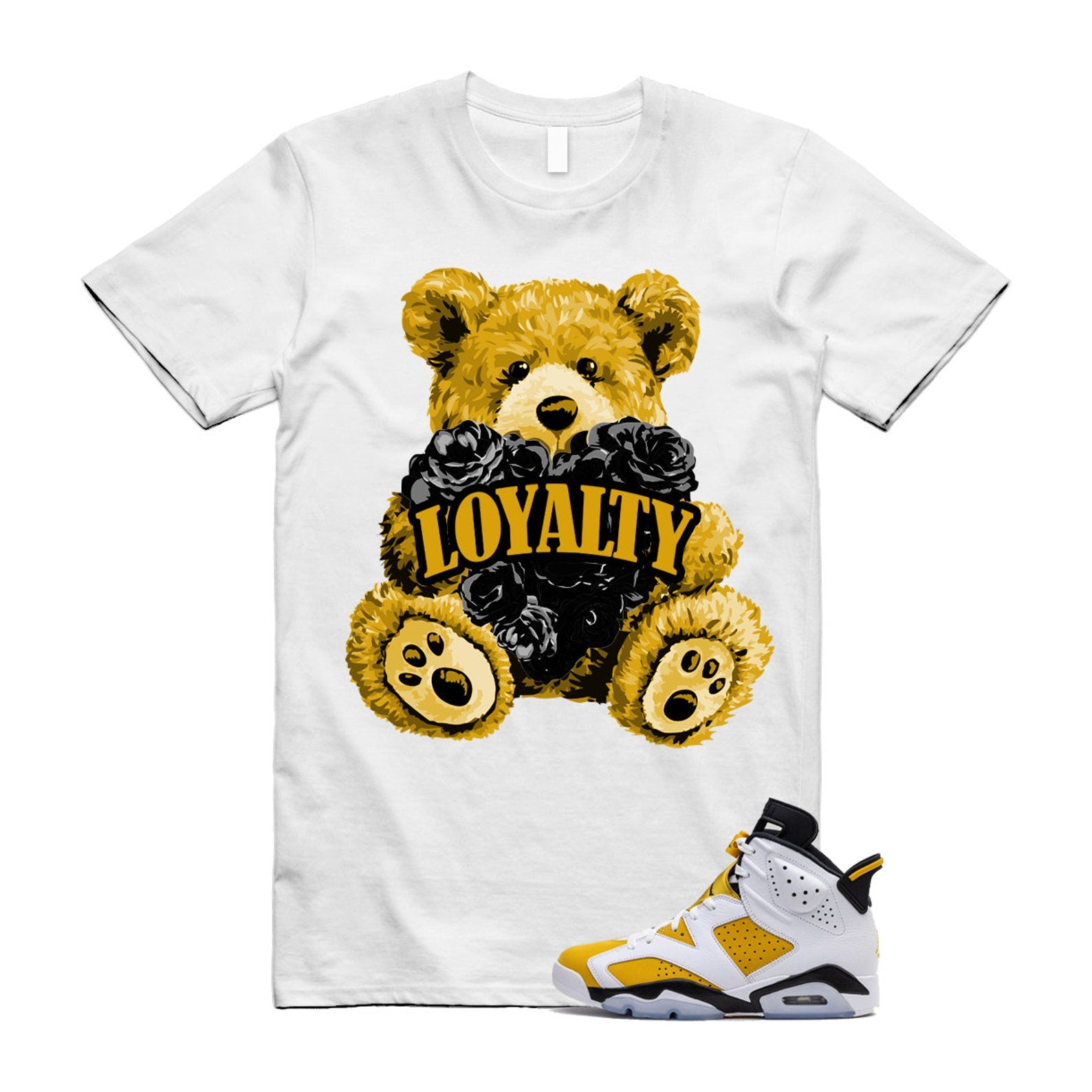 Yellow Ochre 6 Black White T Shirt Match LYLTY T-Shirt, Sneaker Match Tee