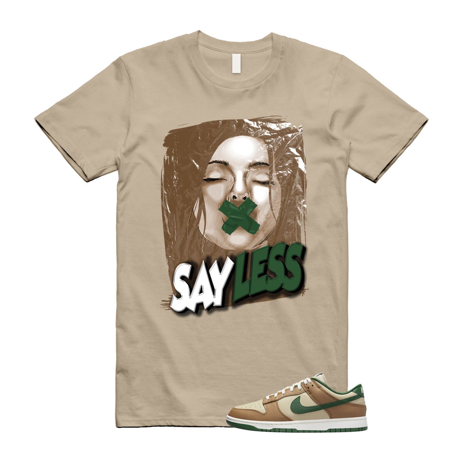 Dunk Tan Retro Rattan Gorge Green Sail Dark Driftwood Low T Shirt Match SL T-Shirt, Sneaker Match Tee