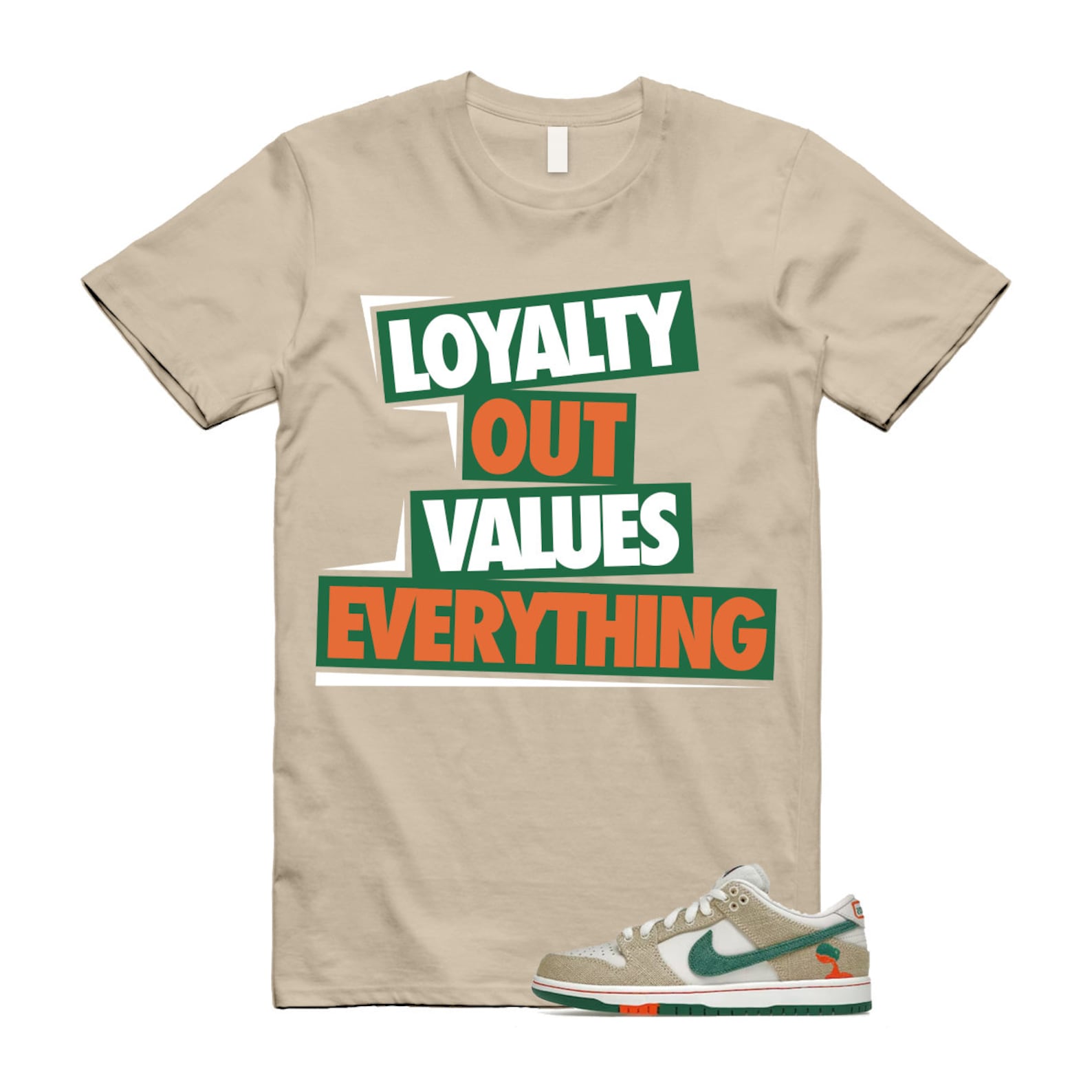 LOVE T Shirt to match Jarritos X N SB Dunk Low Phantom Safety Orange Malachite T-Shirt, Sneaker Match Tee