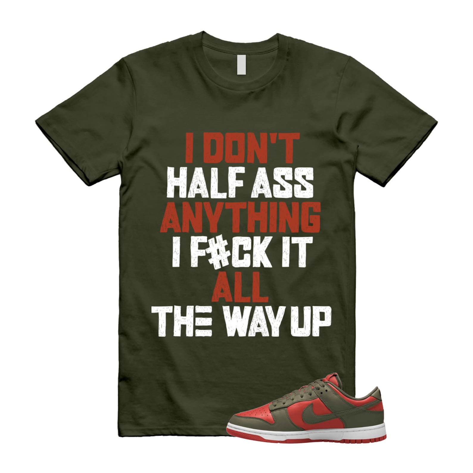 Dunk Mystic Red Cargo Khaki White Low T Shirt Match HALF T-Shirt, Sneaker Match Tee