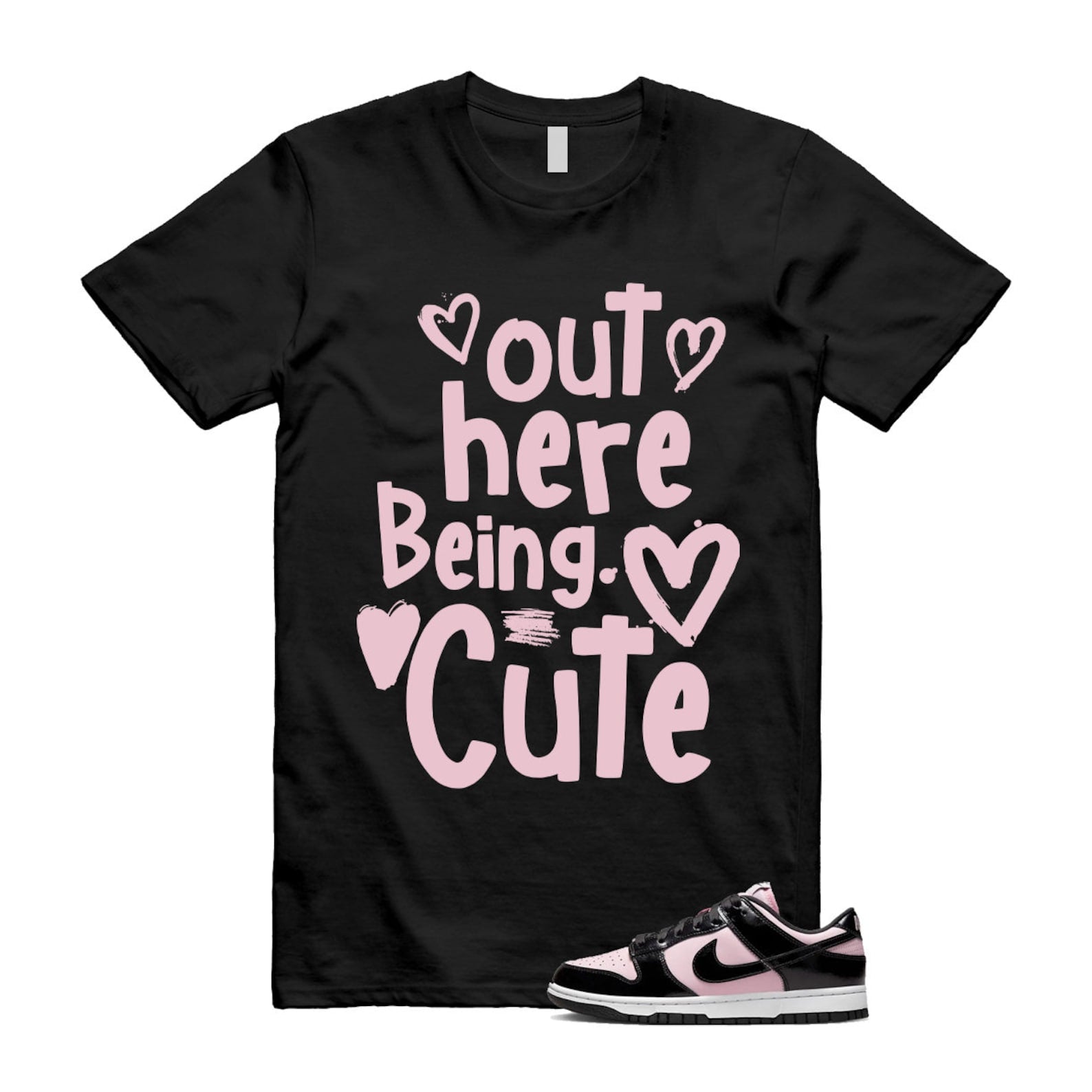 C2 T Shirt to match N Dunk Low Pink Foam Black White WMNS T-Shirt, Sneaker Match Tee