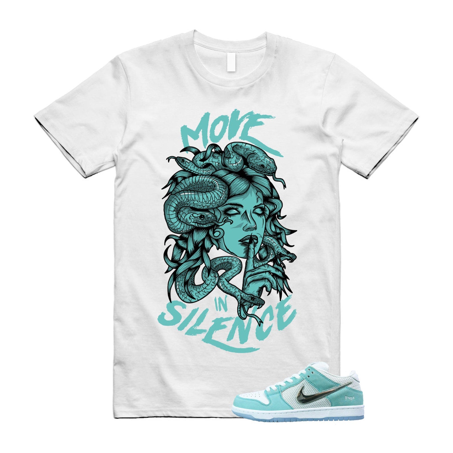 Dunk April Skateboards SB Turbo Green Metallic Silver T Shirt Match MIS T-Shirt, Sneaker Match Tee