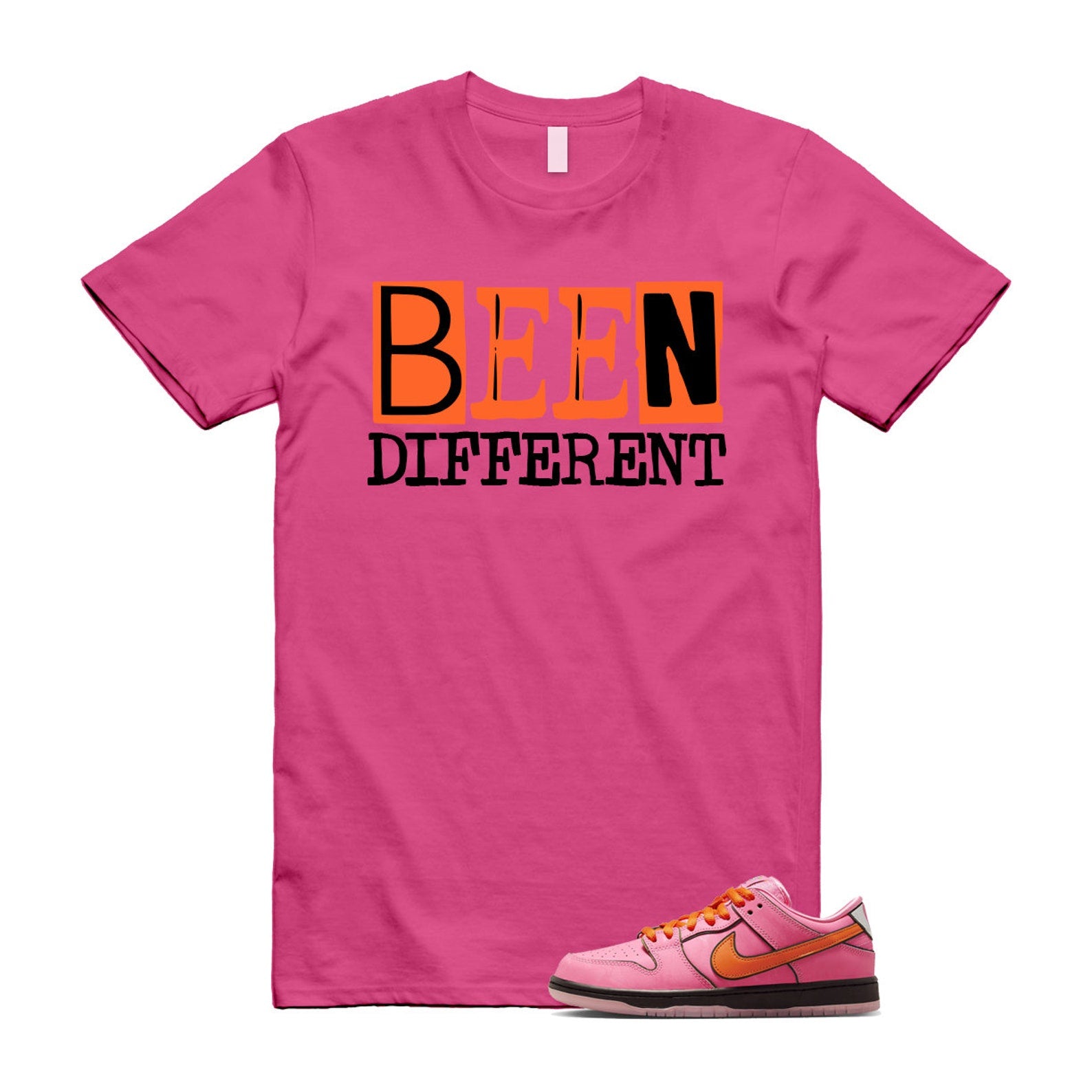 Dunk Blossom The Power Girls Lotus Pink Digital Medium Soft Black T Shirt Match BEEN T-Shirt, Sneaker Match Tee