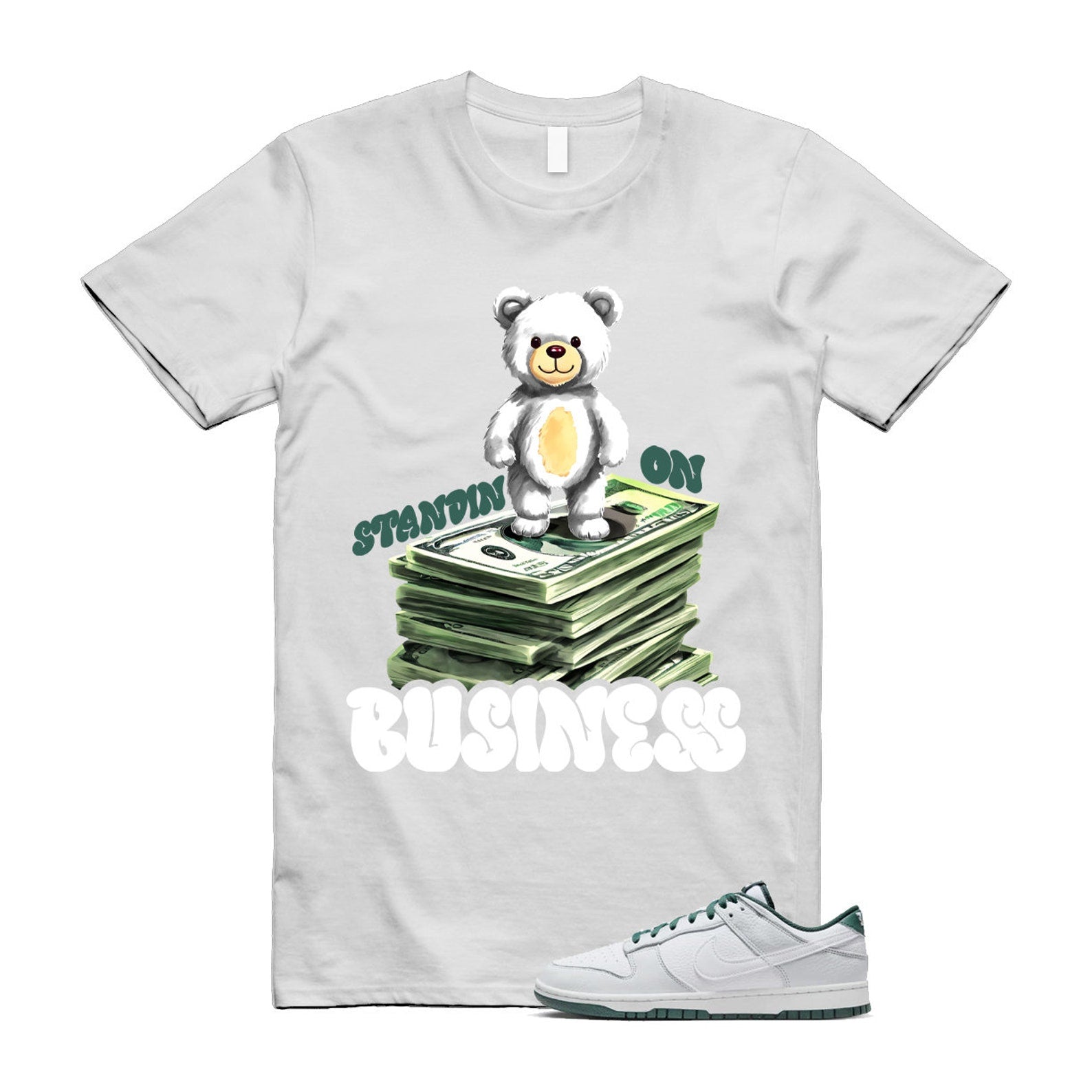 Dunk Photon Dust Vintage Green Low Retro SE White T Shirt Match SB2 T-Shirt, Sneaker Match Tee