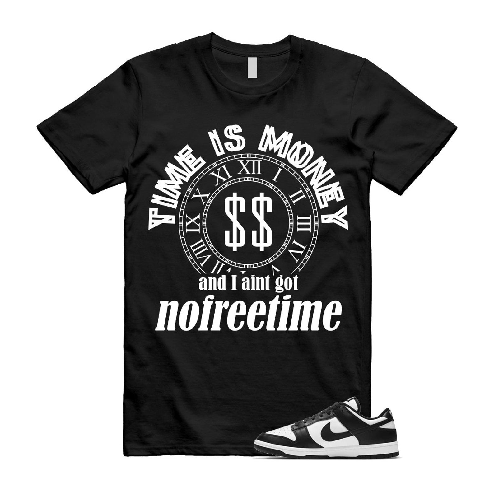 Dunk Panda White Black Low Retro Classic Traditional T Shirt Match FREE TIME T-Shirt, Sneaker Match Tee