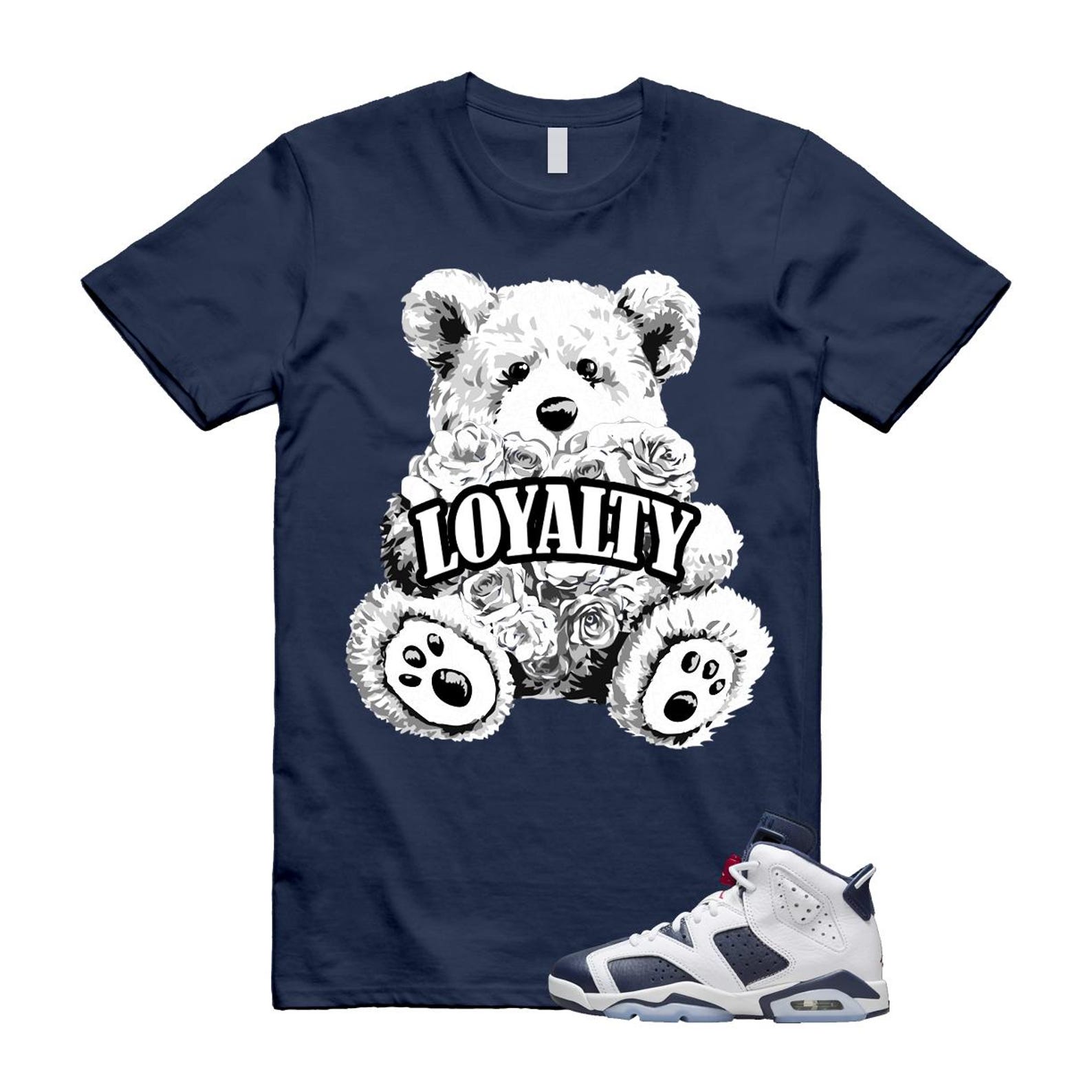 6 Olympic Midnight Navy White Varsity Red Retro T Shirt Match LYLTY T-Shirt, Sneaker Match Tee