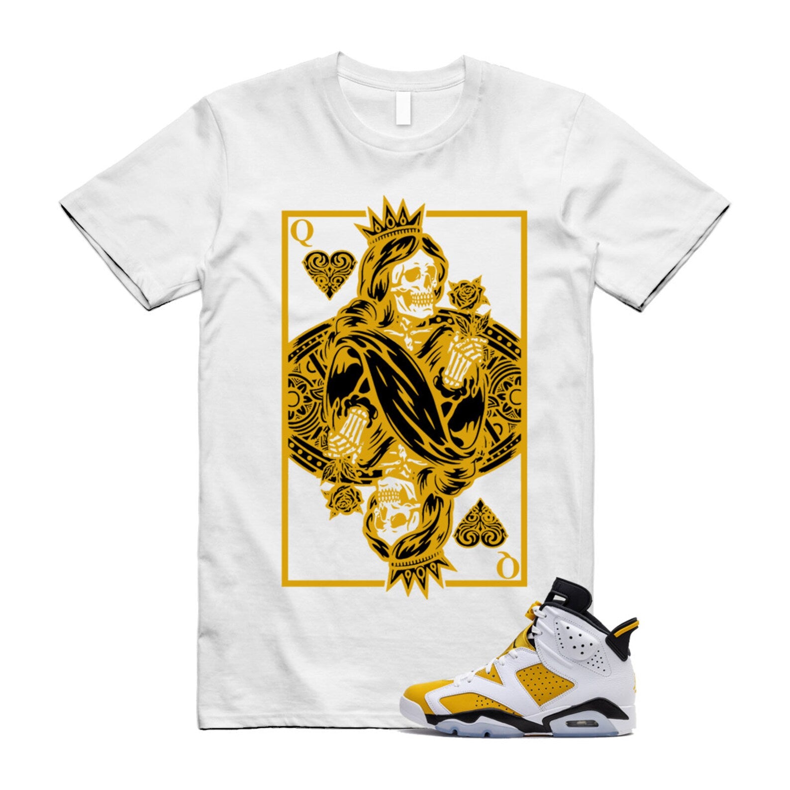 Yellow Ochre 6 Black White T Shirt Match QC T-Shirt, Sneaker Match Tee