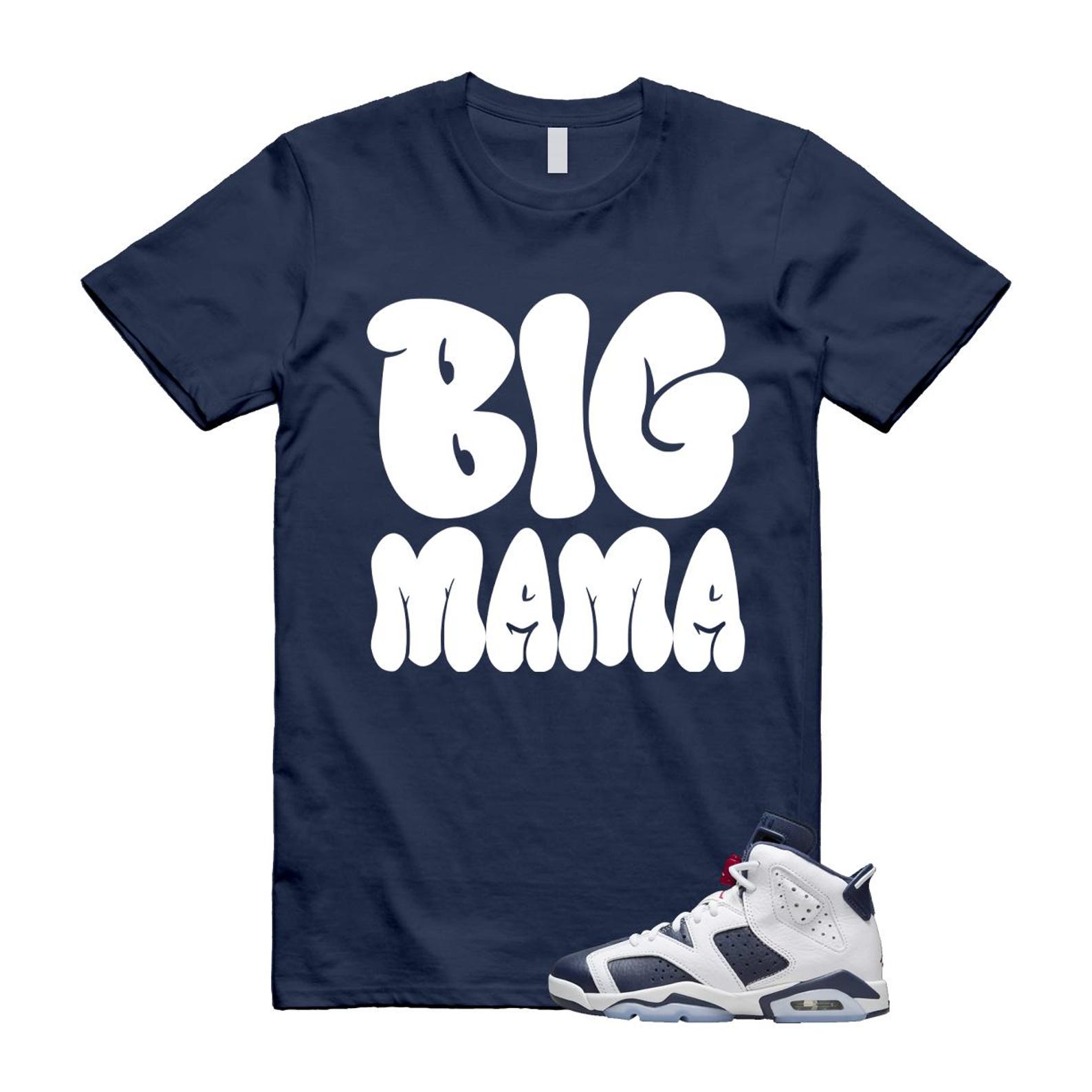 6 Olympic Midnight Navy White Varsity Red Retro T Shirt Match MAMA T-Shirt, Sneaker Match Tee