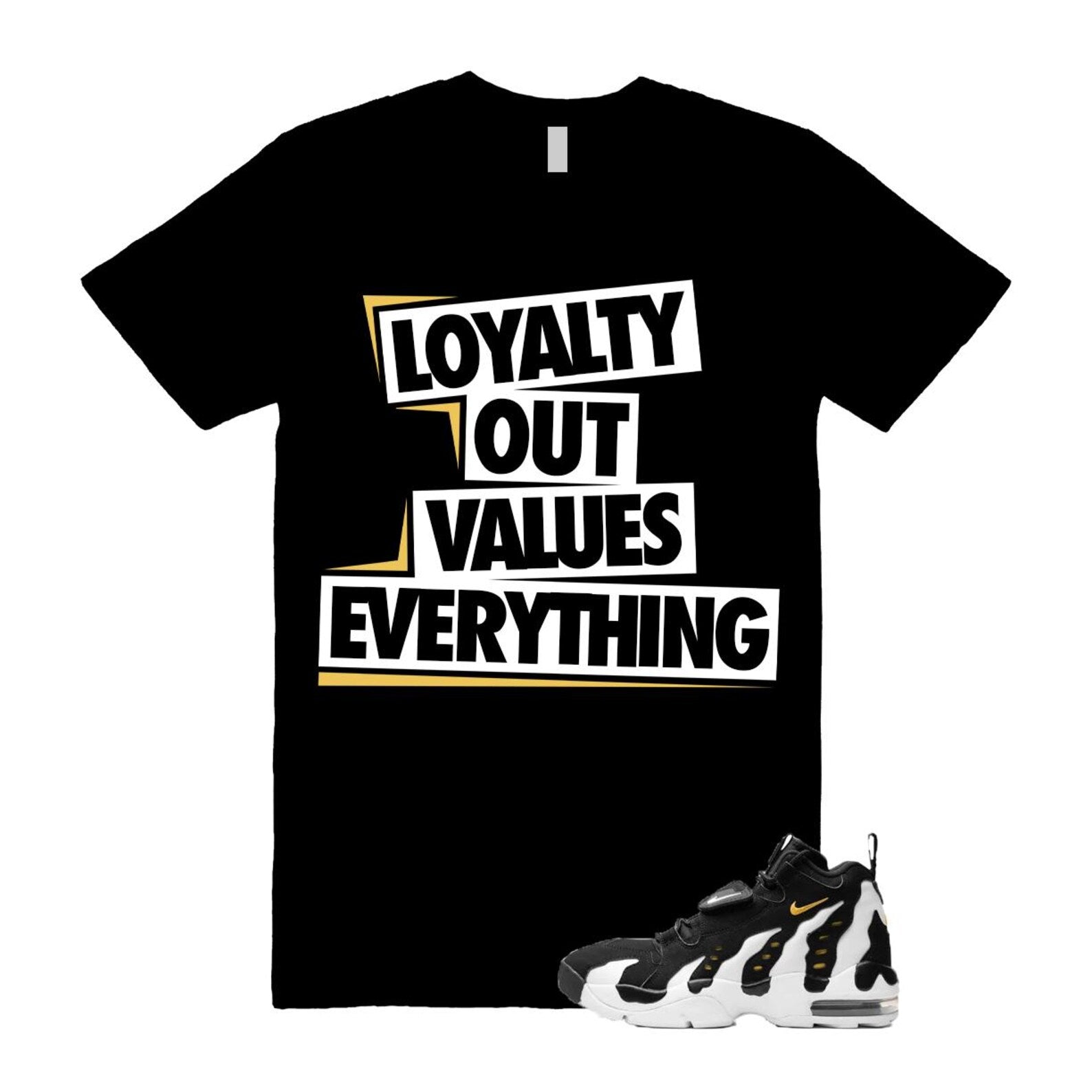 Air DT Max 96 Black White Varsity Maize T Shirt Match LOVE T-Shirt, Sneaker Match Tee
