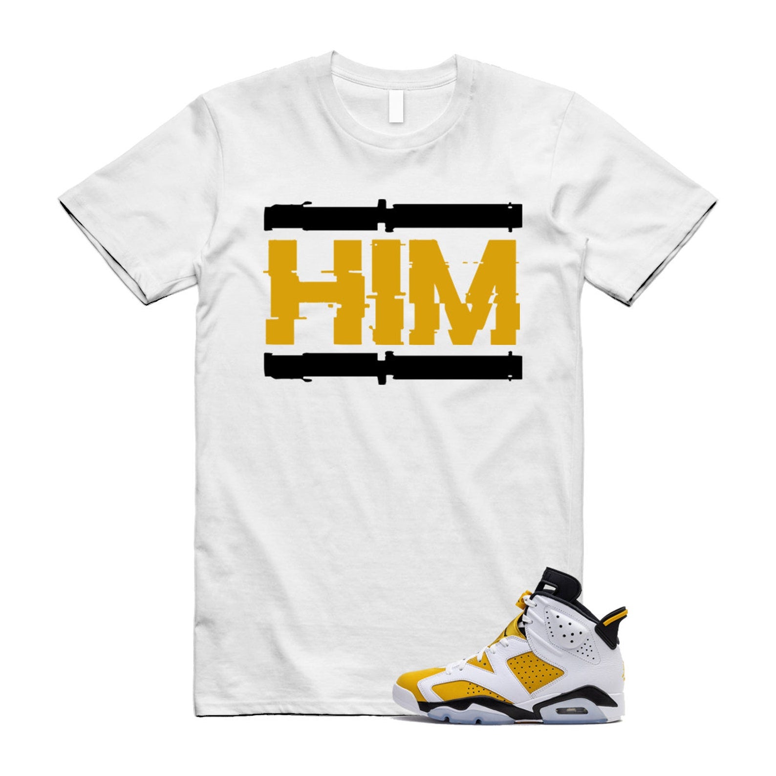 Yellow Ochre 6 Black White T Shirt Match HIM T-Shirt, Sneaker Match Tee