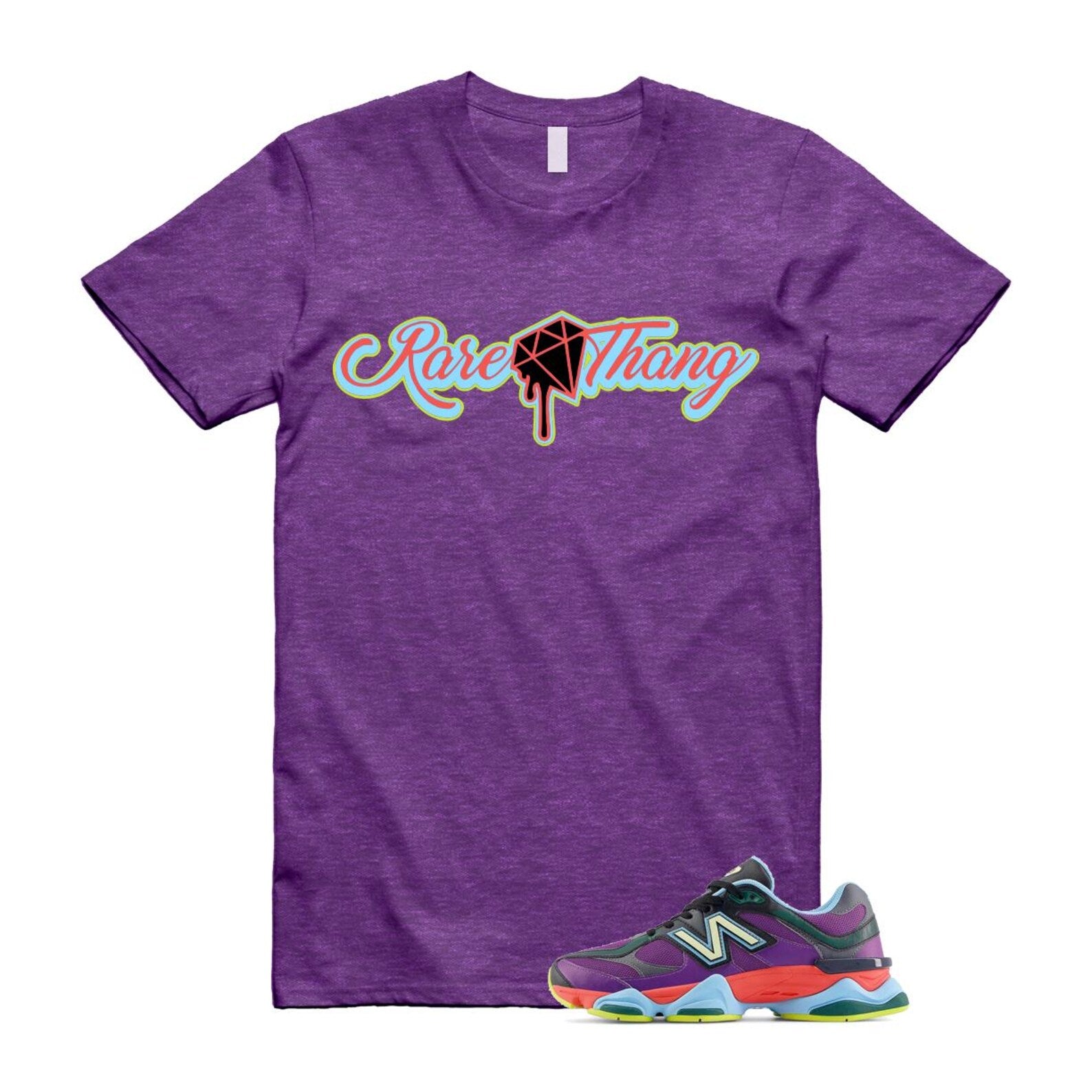 9060 Neon Nights Purple Red Blue Black T Shirt Match RARE T-Shirt, Sneaker Match Tee