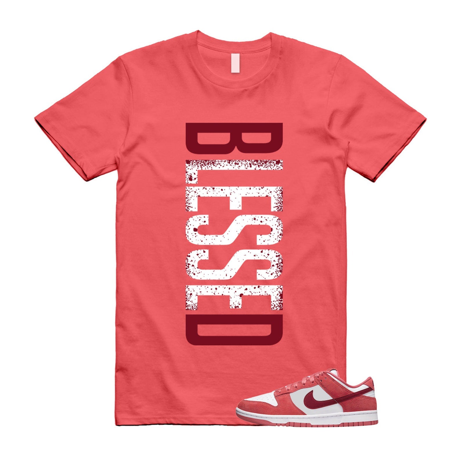 Dunk Valentine's Day Low Team Red Adobe Dragon White T Shirt Match VERTBLS T-Shirt, Sneaker Match Tee