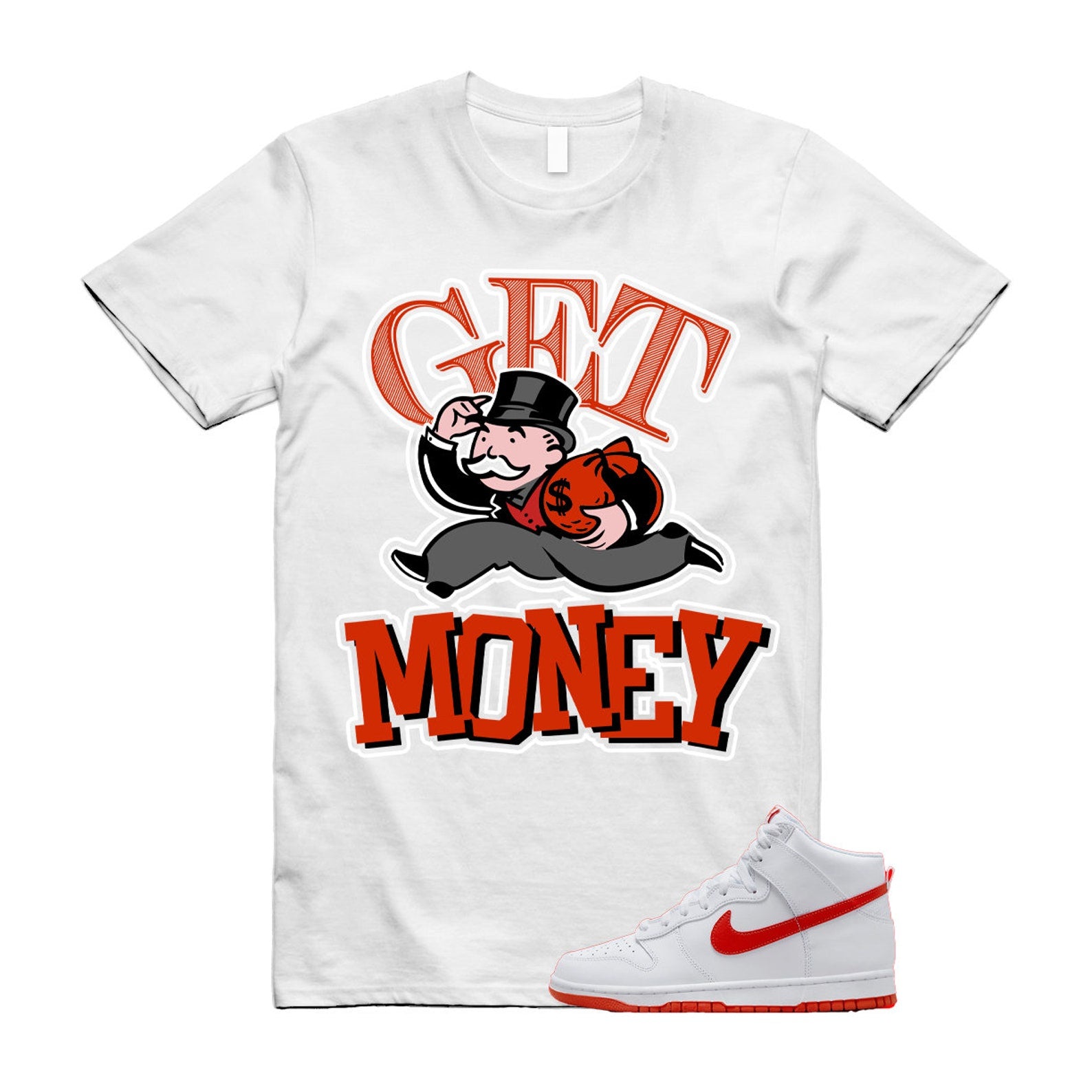 GM T Shirt to match N Dunk High Low Picante Red White T-Shirt, Sneaker Match Tee