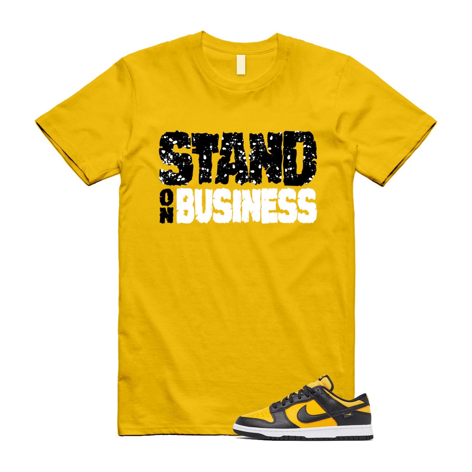 Dunk Reverse Goldenrod University Gold Black White Low T Shirt Match Stand On Business T-Shirt, Sneaker Match Tee