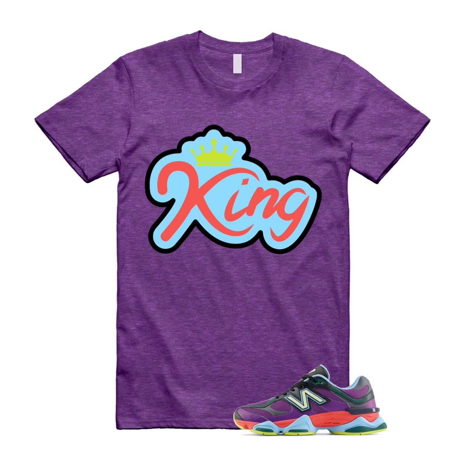 9060 Neon Nights Purple Red Blue Black T Shirt Match K2 T-Shirt, Sneaker Match Tee