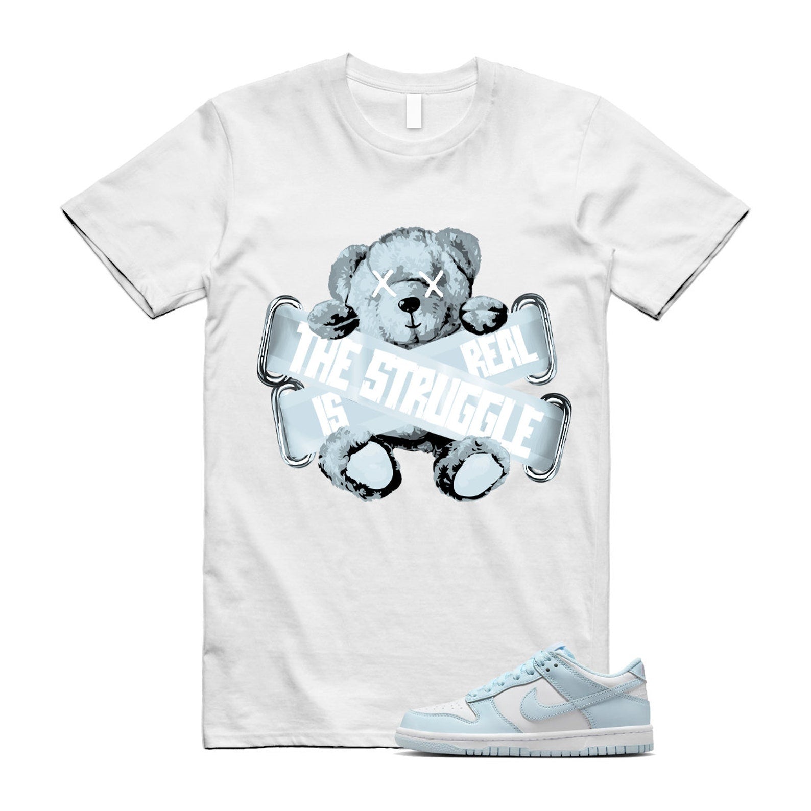 Dunk White Glacier Blue Low GS T Shirt Match TSIR T-Shirt, Sneaker Match Tee