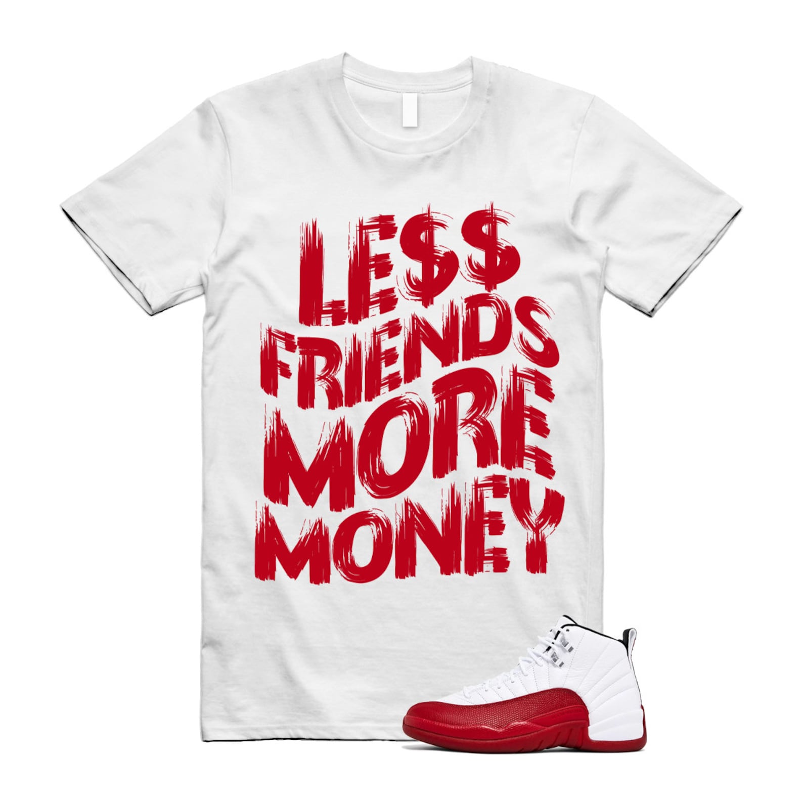 Cherry 12 Varsity Red White T Shirt Match LF T-Shirt, Sneaker Match Tee