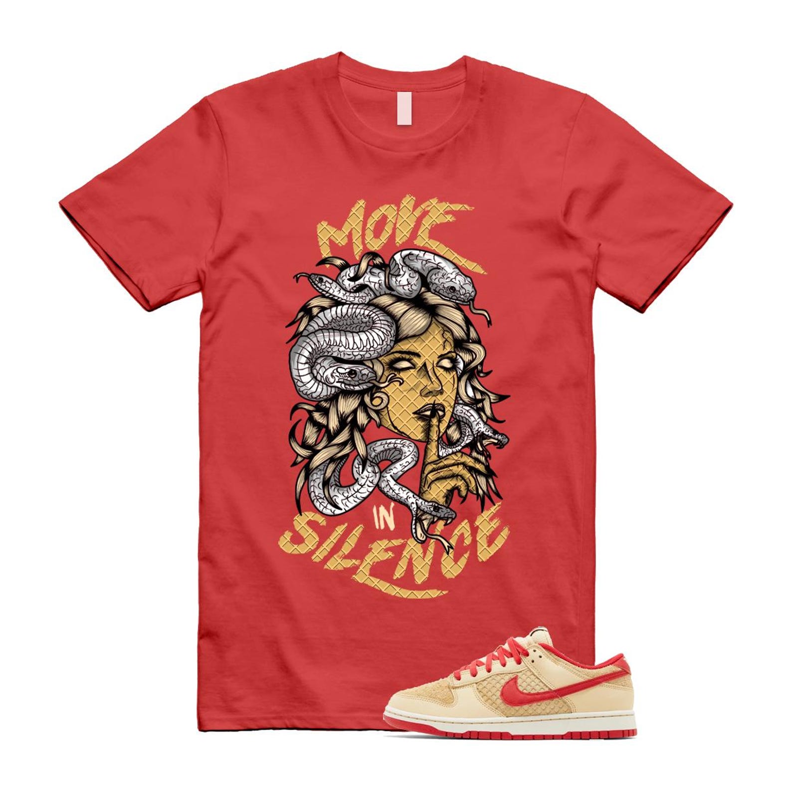 Dunk Strawberry Waffle Pale Vanilla University Red Sail Wheat Low Retro SE T Shirt Match MIS T-Shirt, Sneaker Match Tee
