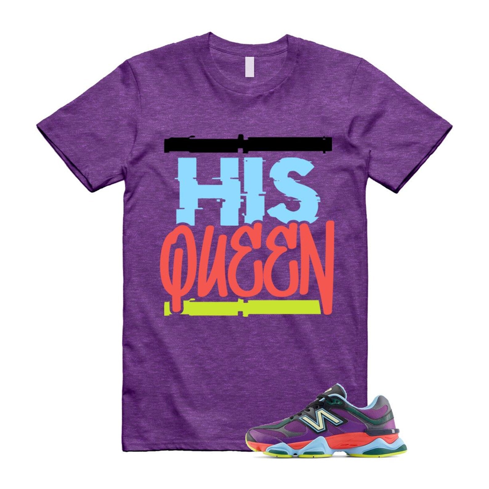 9060 Neon Nights Purple Red Blue Black T Shirt Match HQ T-Shirt, Sneaker Match Tee