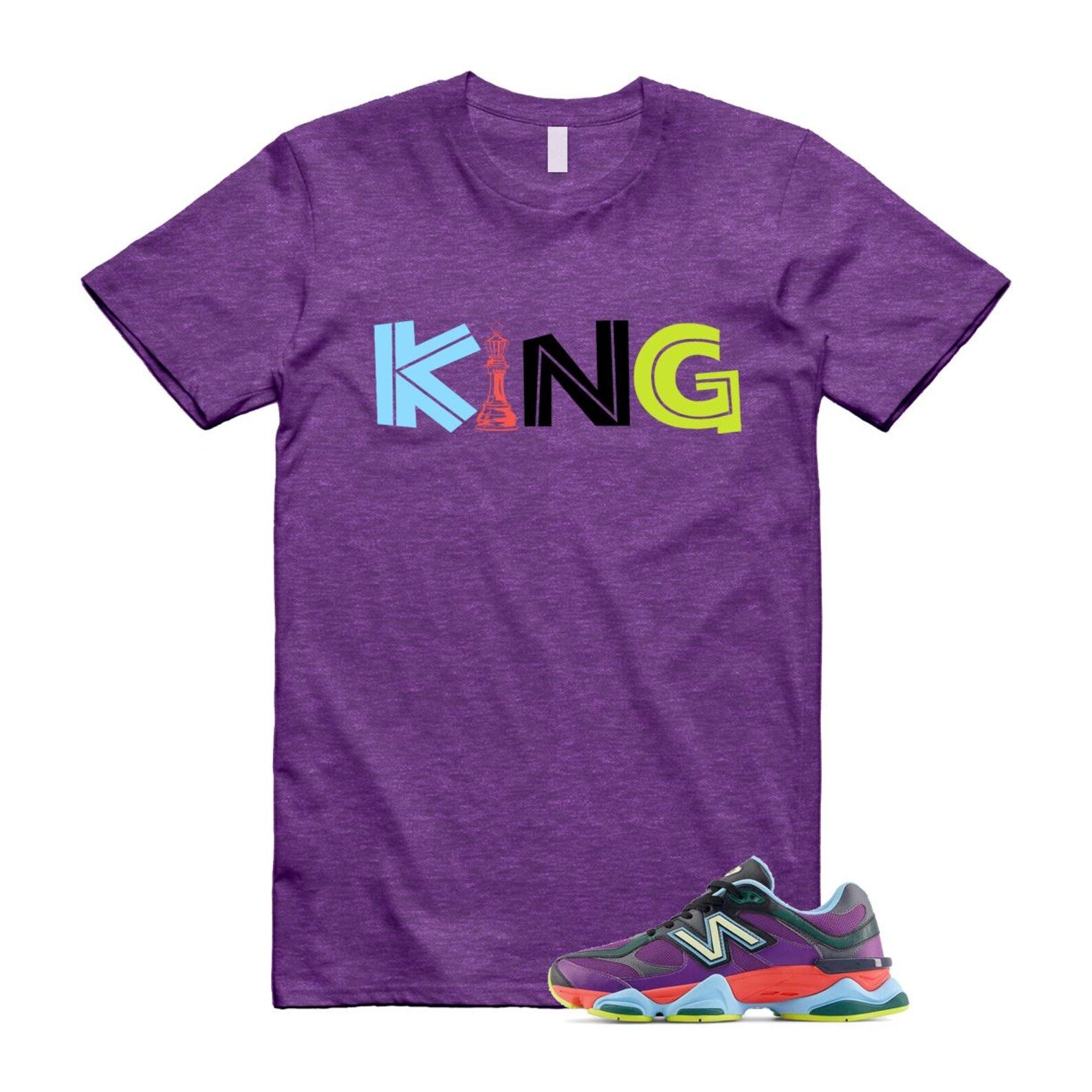9060 Neon Nights Purple Red Blue Black T Shirt Match KING T-Shirt, Sneaker Match Tee