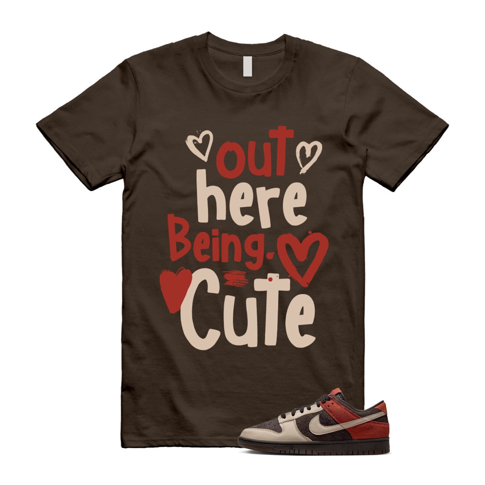 Dunk Red Panda Velvet Brown Sanddrift Rugged Orange Low T Shirt Match Out Here Being Cute T-Shirt, Sneaker Match Tee