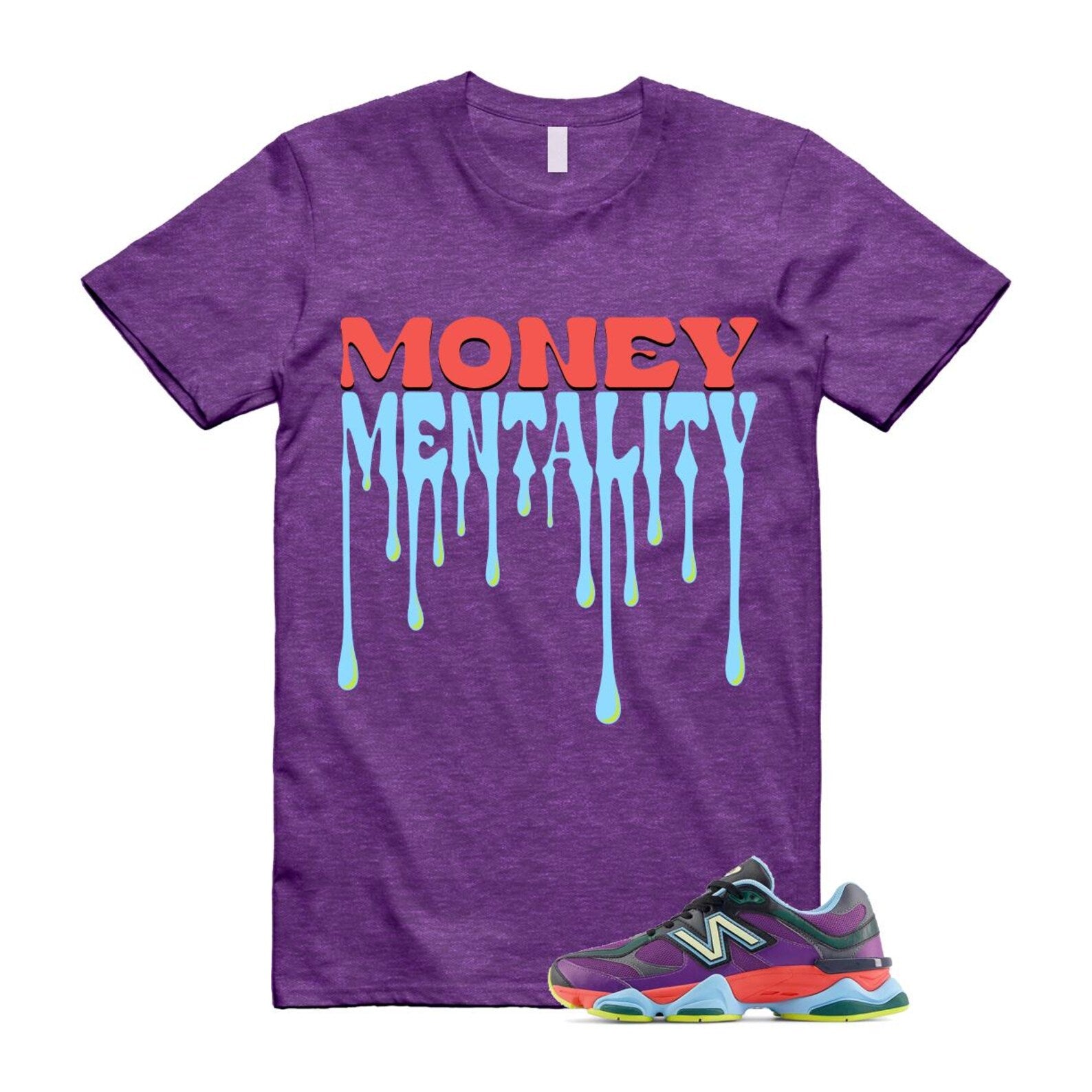 9060 Neon Nights Purple Red Blue Black T Shirt Match MENTALITY T-Shirt, Sneaker Match Tee