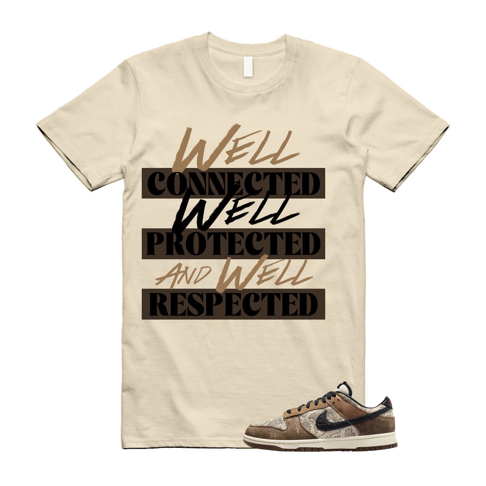 Dunk CO.JP 2023 Natural Black Ale Brown Pecan Dark Driftwood University Red Low T Shirt Match WELL T-Shirt, Sneaker Match Tee