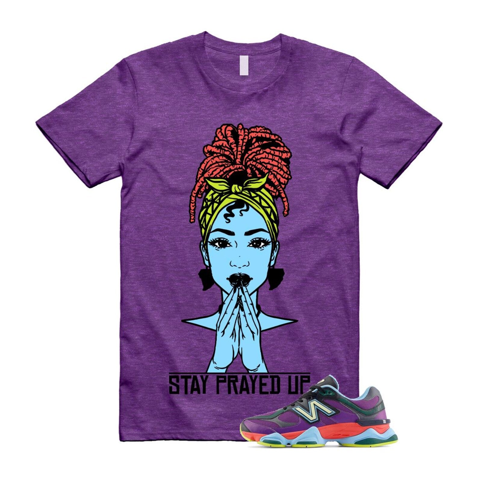9060 Neon Nights Purple Red Blue Black T Shirt Match PRAY T-Shirt, Sneaker Match Tee