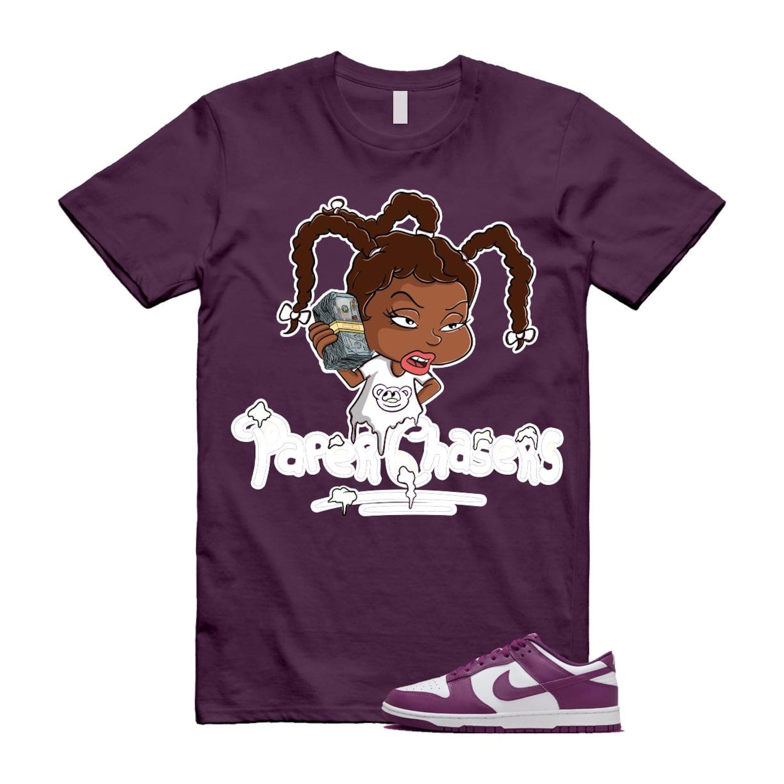 Dunk Viotech White Low Purple T Shirt Match PC T-Shirt, Sneaker Match Tee