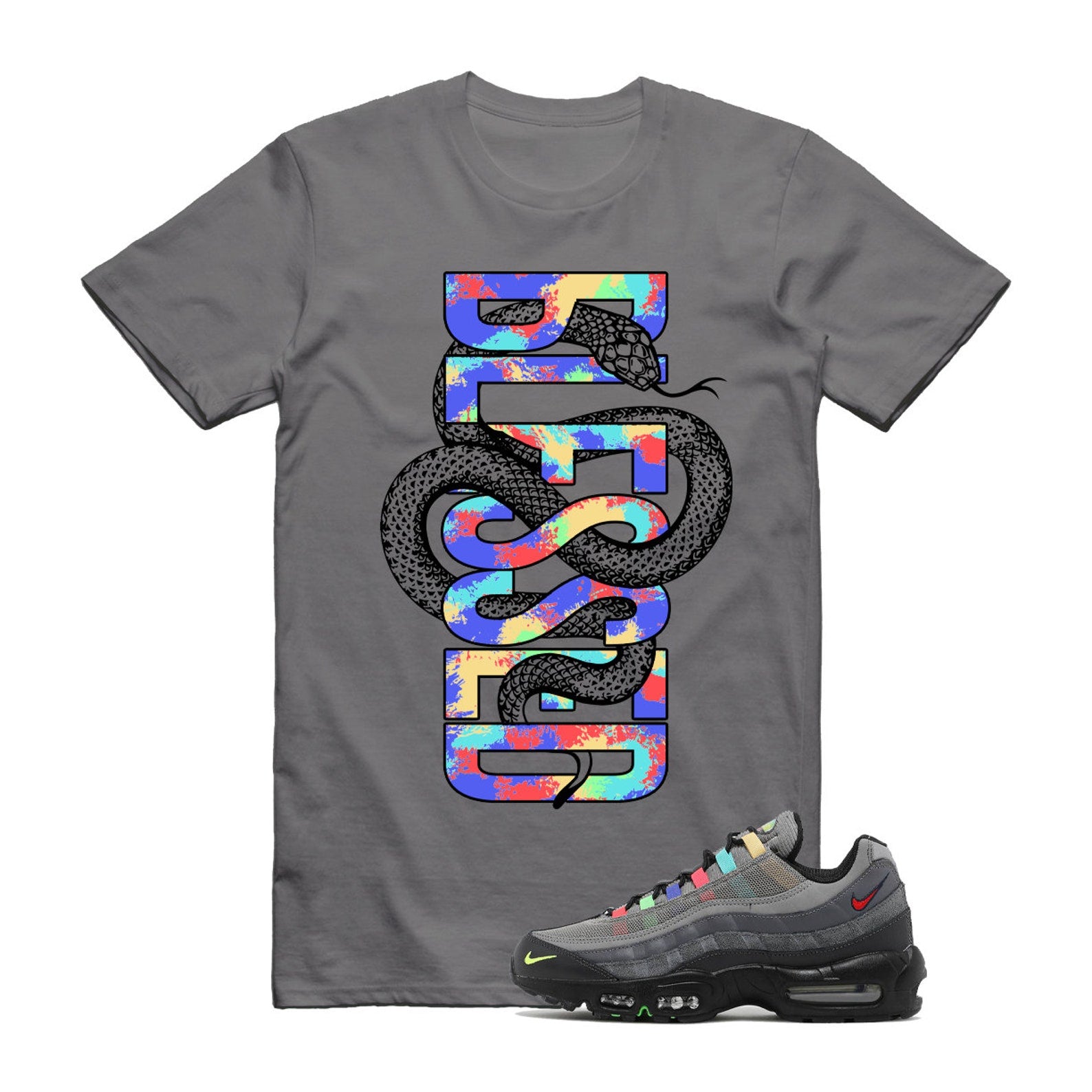 SNAKEB T Shirt to match Air Max 95 SE Light Charcoal Evolution Icons Lemon Venom University Red 97 T-Shirt, Sneaker Match Tee