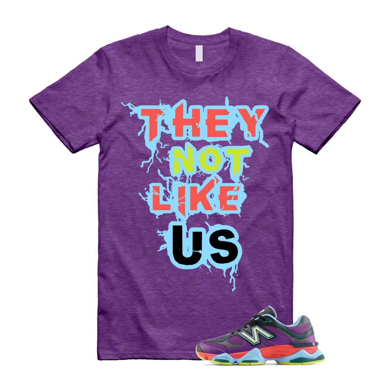 9060 Neon Nights Purple Red Blue Black T Shirt Match US T-Shirt, Sneaker Match Tee