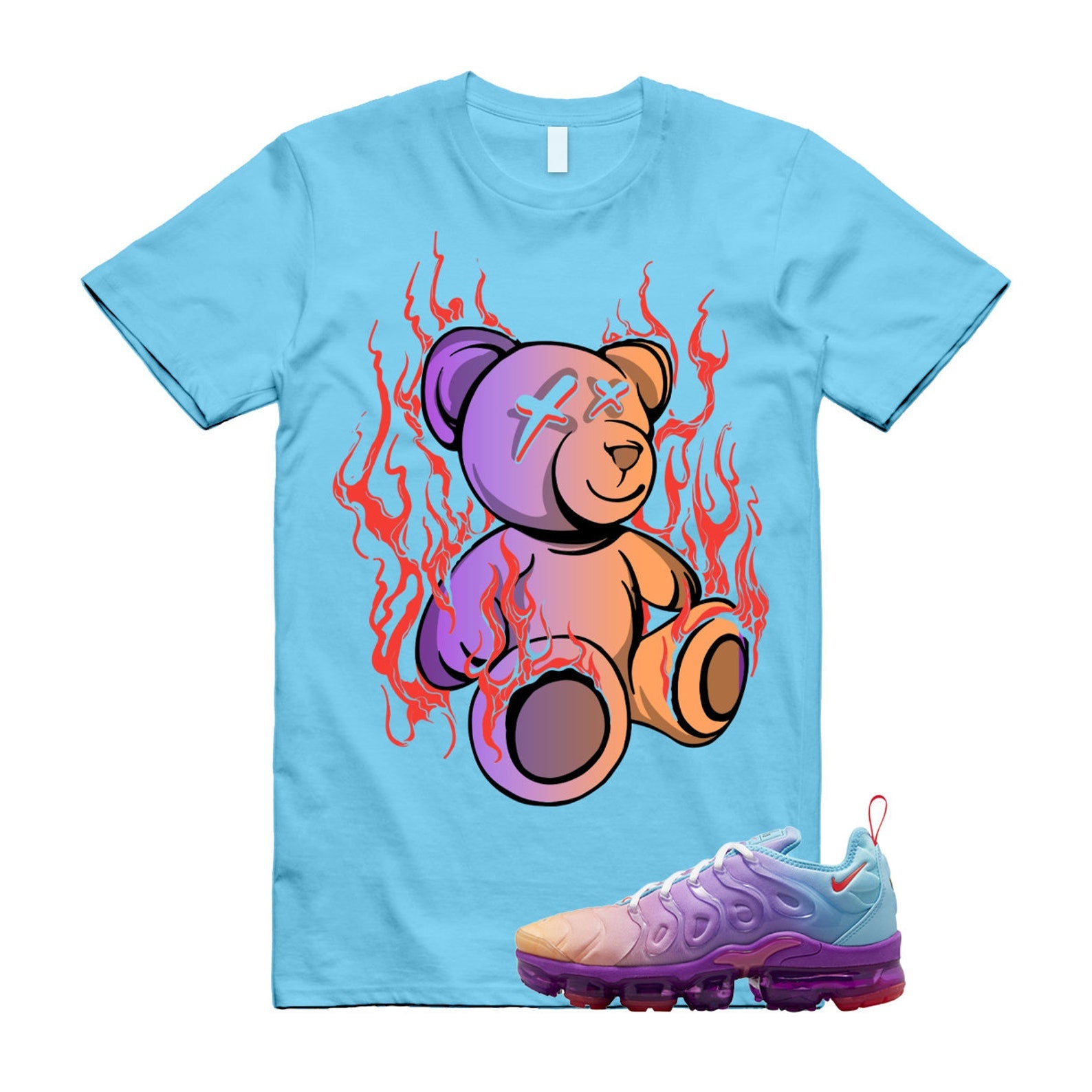 LIT T Shirt to match Air VaporMax Plus Multi Gradient Multicolor Peach Purple Blue 1 Color T-Shirt, Sneaker Match Tee